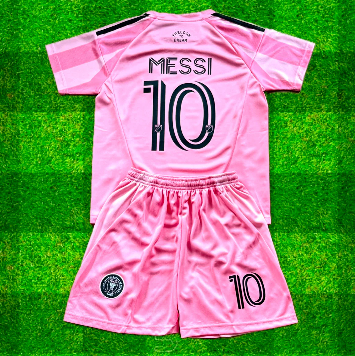New Pink Lionel Messi Home Kids Soccer Jersey Pink Set Of 2 | Toddler & Youth - Image 7