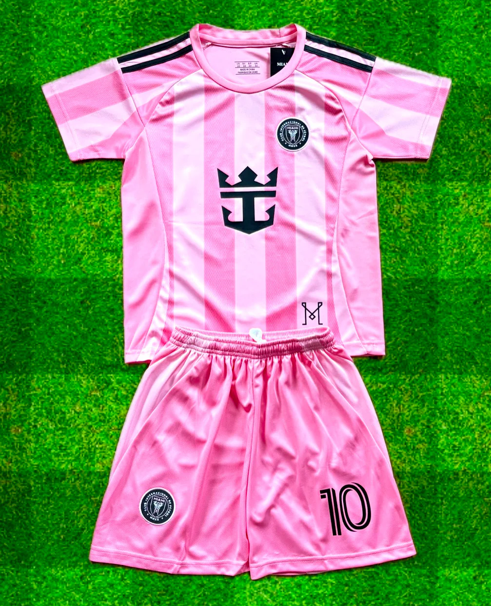 New Pink Lionel Messi Home Kids Soccer Jersey Pink Set Of 2 | Toddler & Youth - Image 8