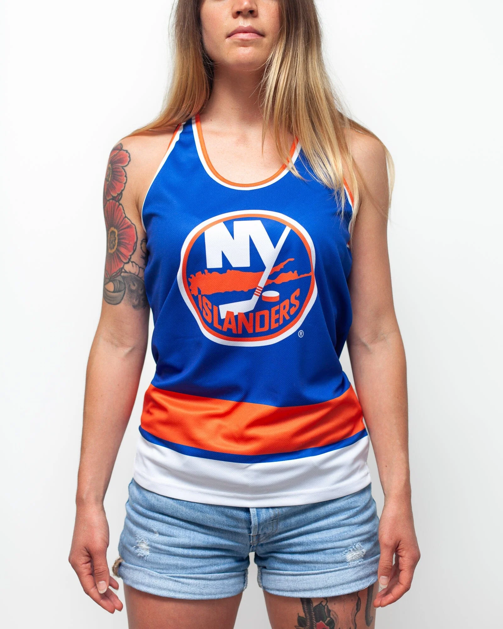 New York Islanders Women's Racerback Hockey Tank - Image 3