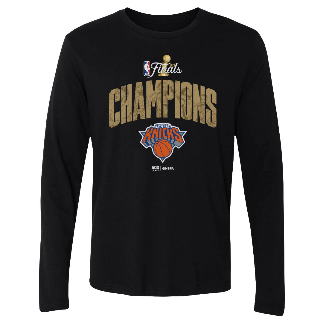 New York Knicks NBA Finals 2026 Champions WHT Men's Long Sleeve Shirt