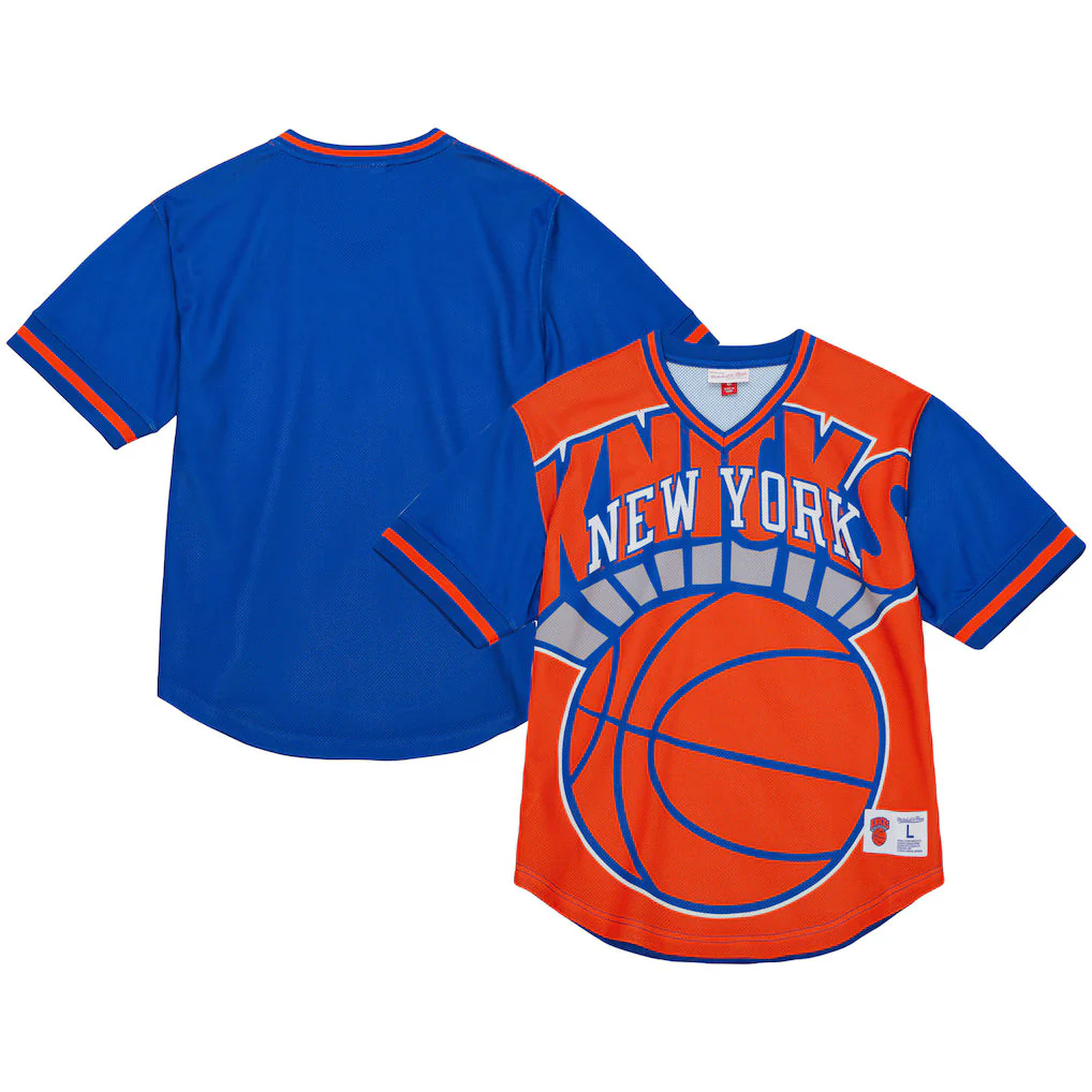 New York Knicks Orange Jumbotron 3.0 Mesh V-Neck T-Shirt
