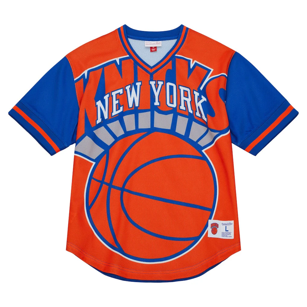 New York Knicks Orange Jumbotron 3.0 Mesh V-Neck T-Shirt - Image 2