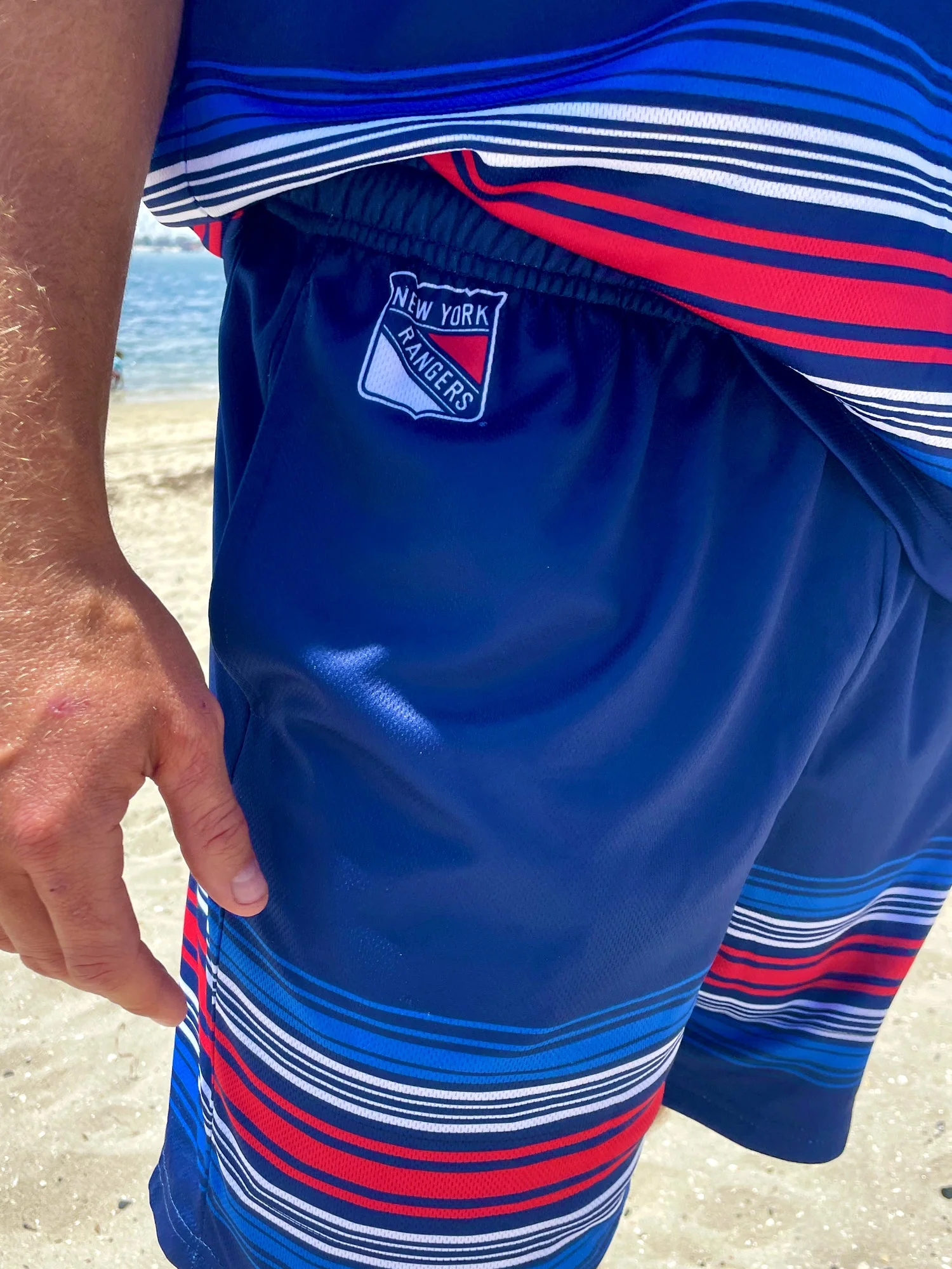 New York Rangers 2024 Alternate Mesh Hockey Shorts - Image 2