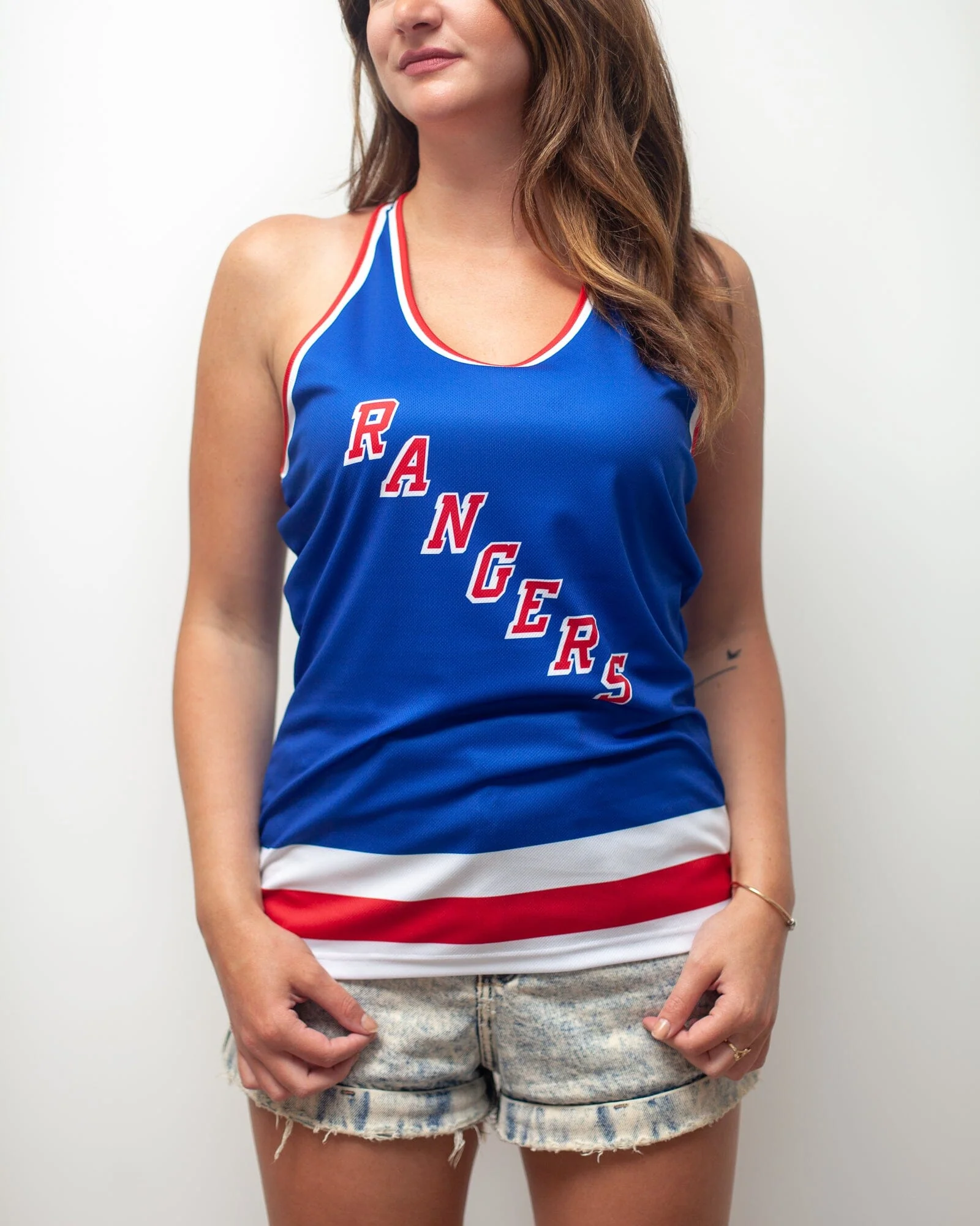 New York Rangers Women's Racerback Hockey Tank - Image 4