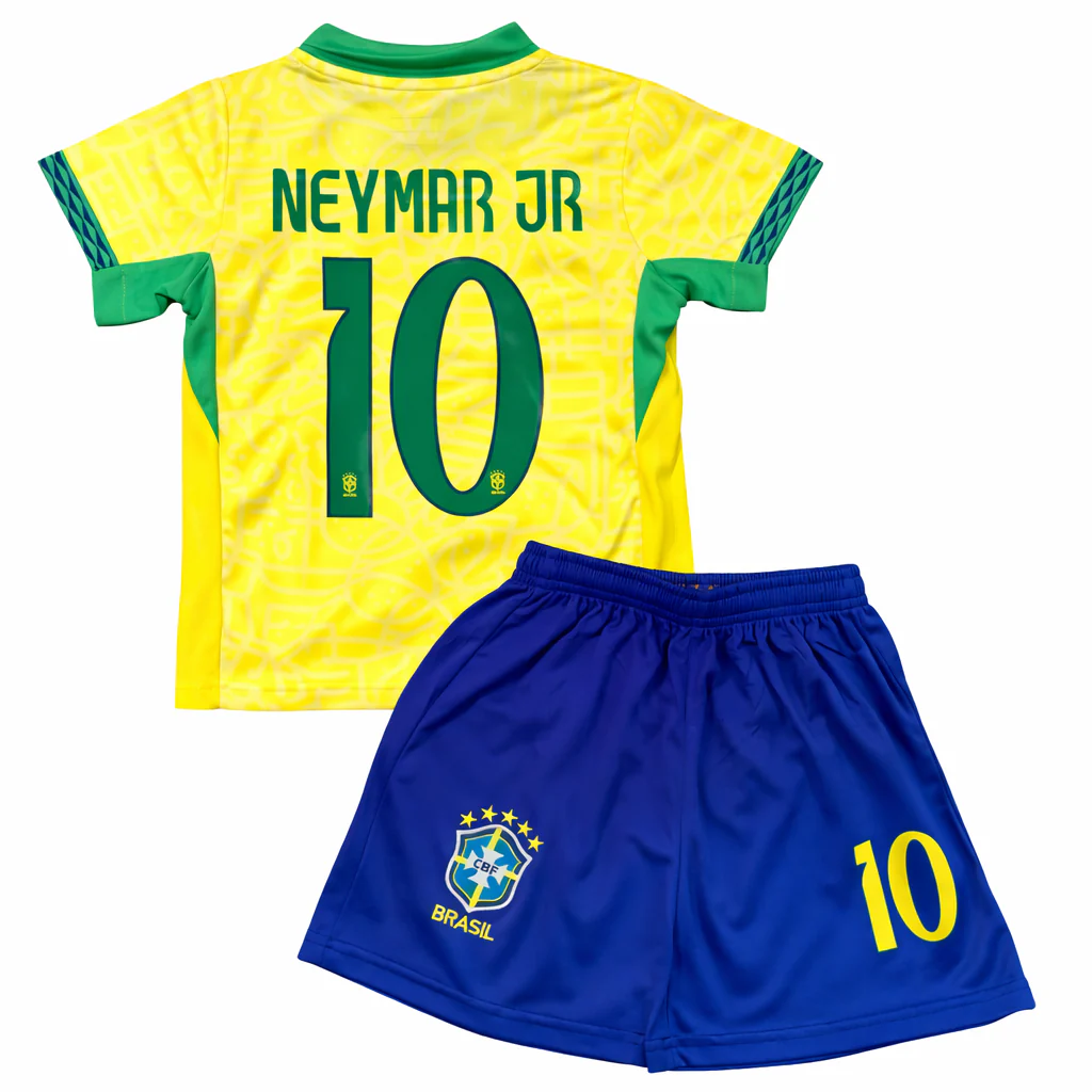 Neymar Jr Brazil Kids Soccer Jersey Set Football Youth Toddler Sizes - Image 2