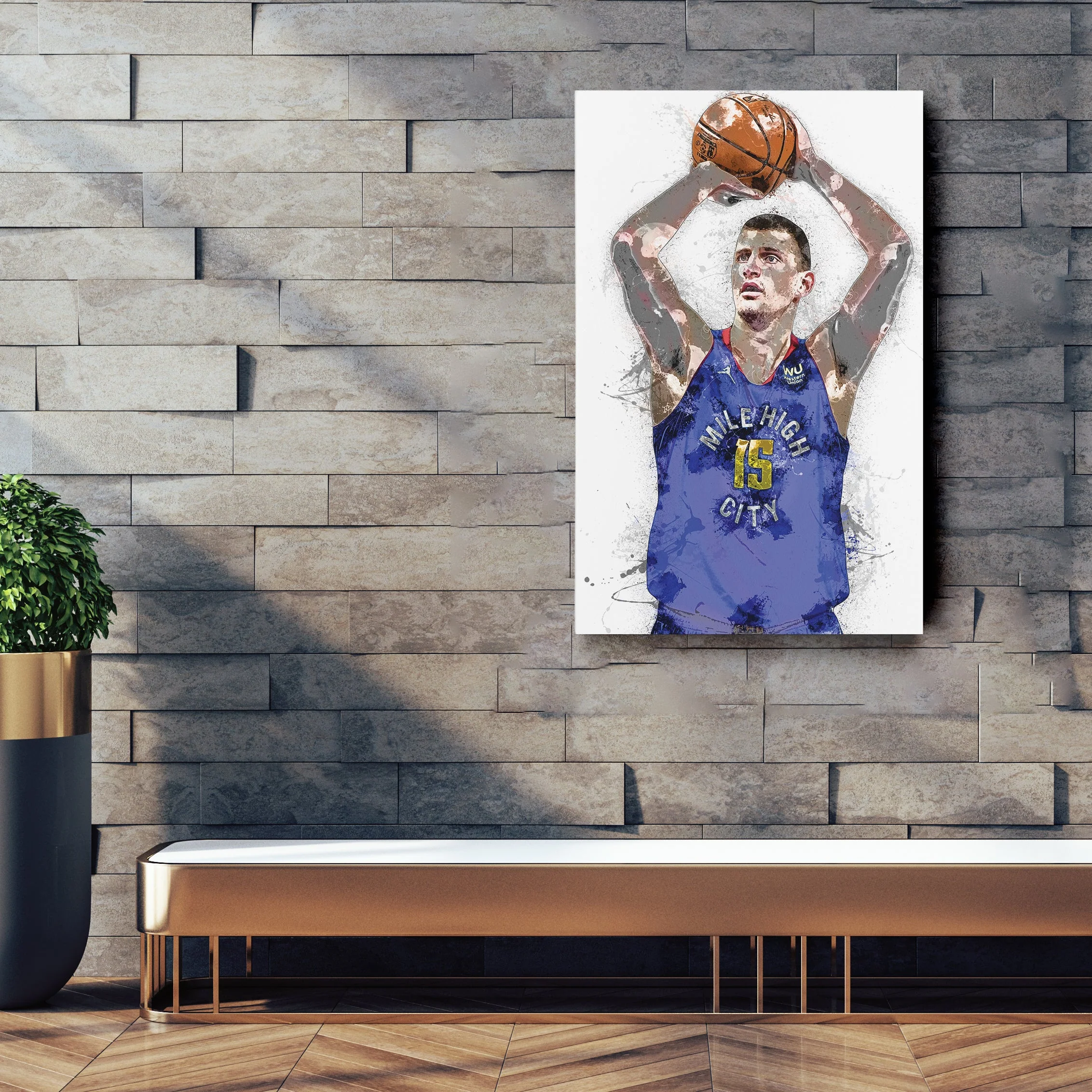 Nikola Jokic Canvas Art – Denver Nuggets Wall Decor - Image 2