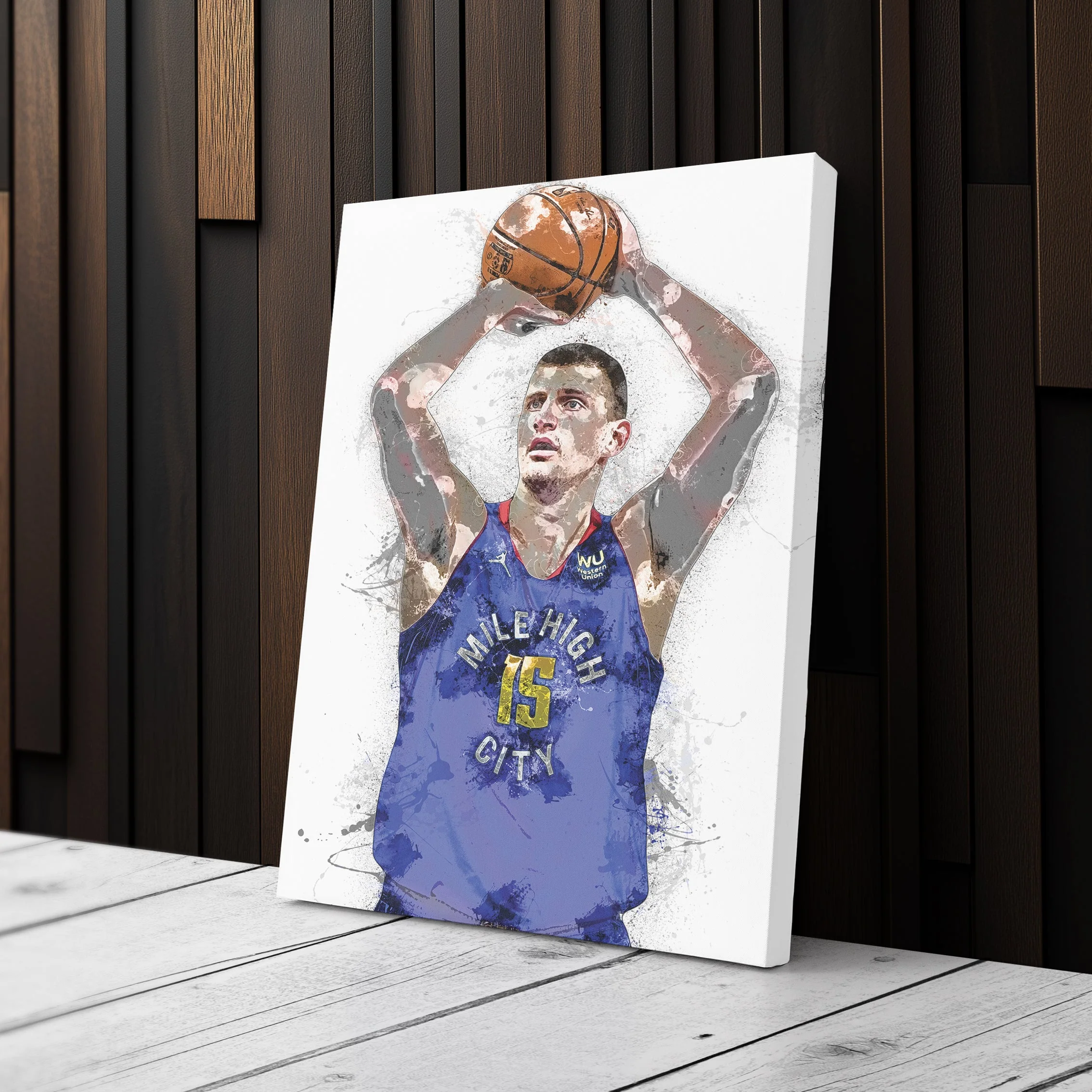 Nikola Jokic Canvas Art – Denver Nuggets Wall Decor - Image 3