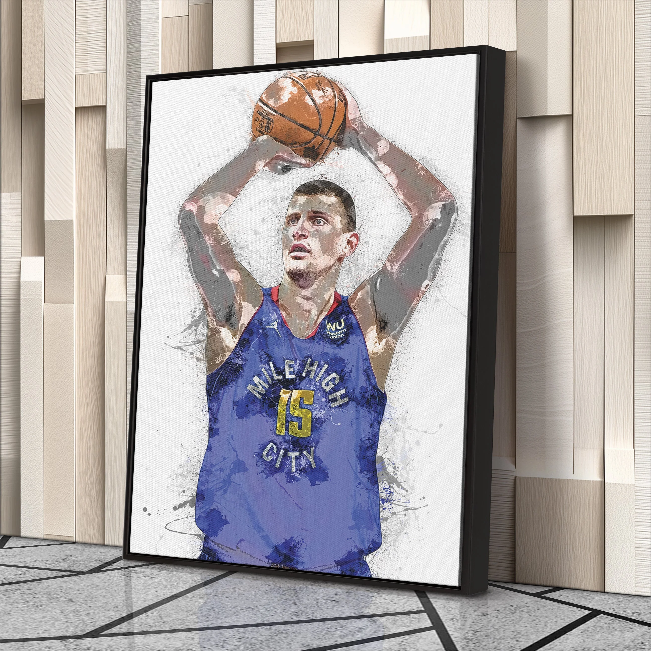 Nikola Jokic Canvas Art – Denver Nuggets Wall Decor - Image 4
