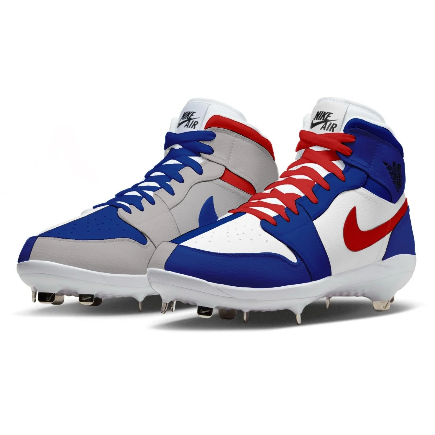 "North Side Mismatch" Jordan 1 Retro Cleats - Image 2