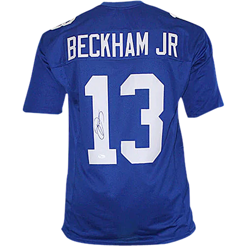 Autographed New York Giants Odell Beckham Jr. Blue #13 Custom Jersey