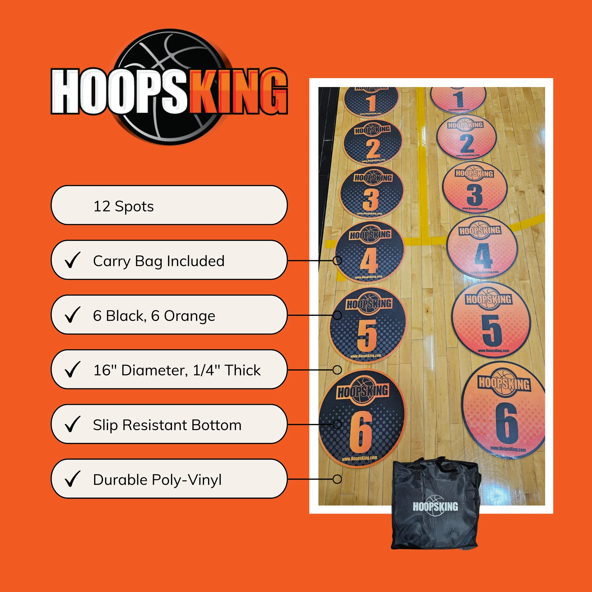 Offensive Spacing Training Spot Markers | 16" - Image 2