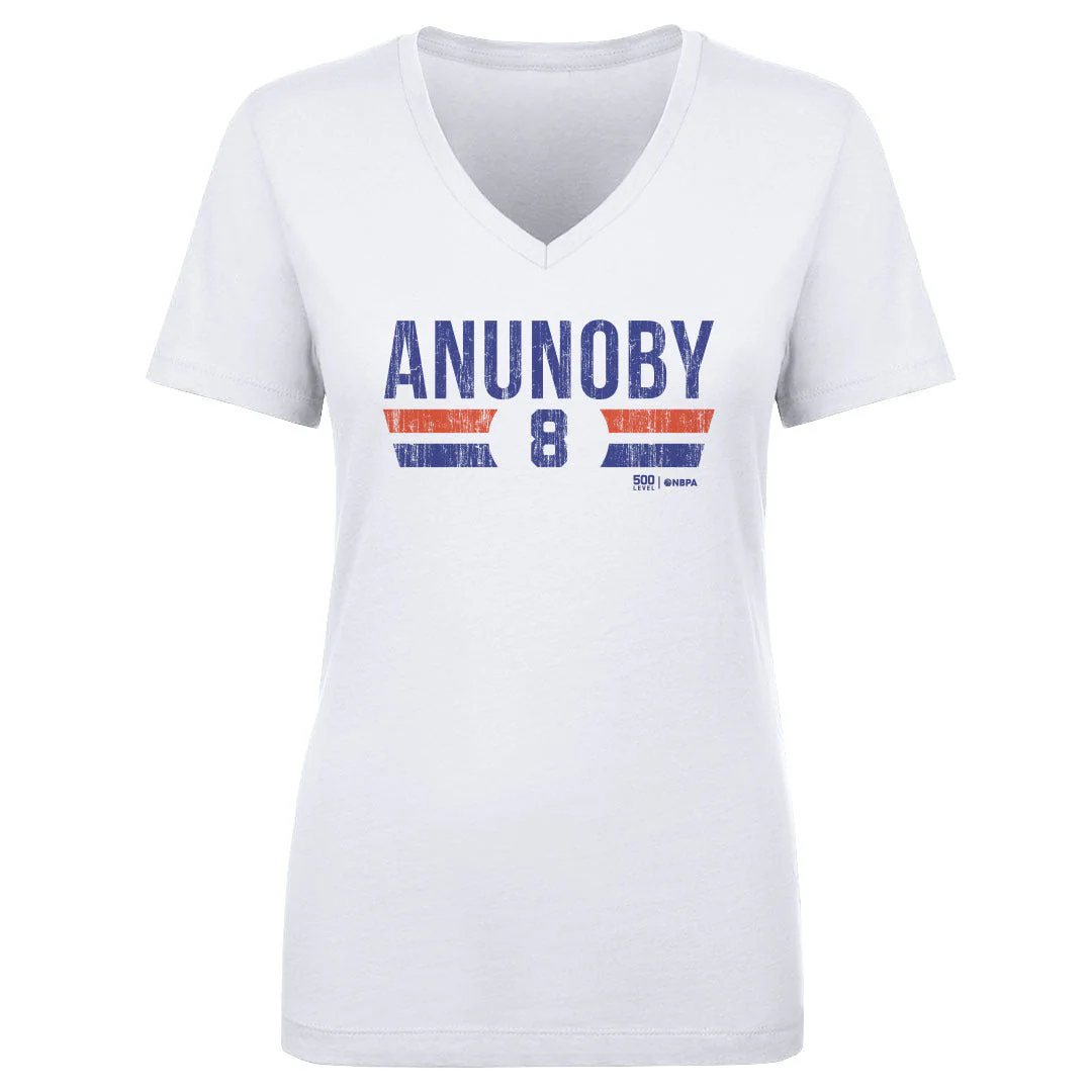 OG Anunoby New York Knicks Font Women's V-Neck T-Shirt
