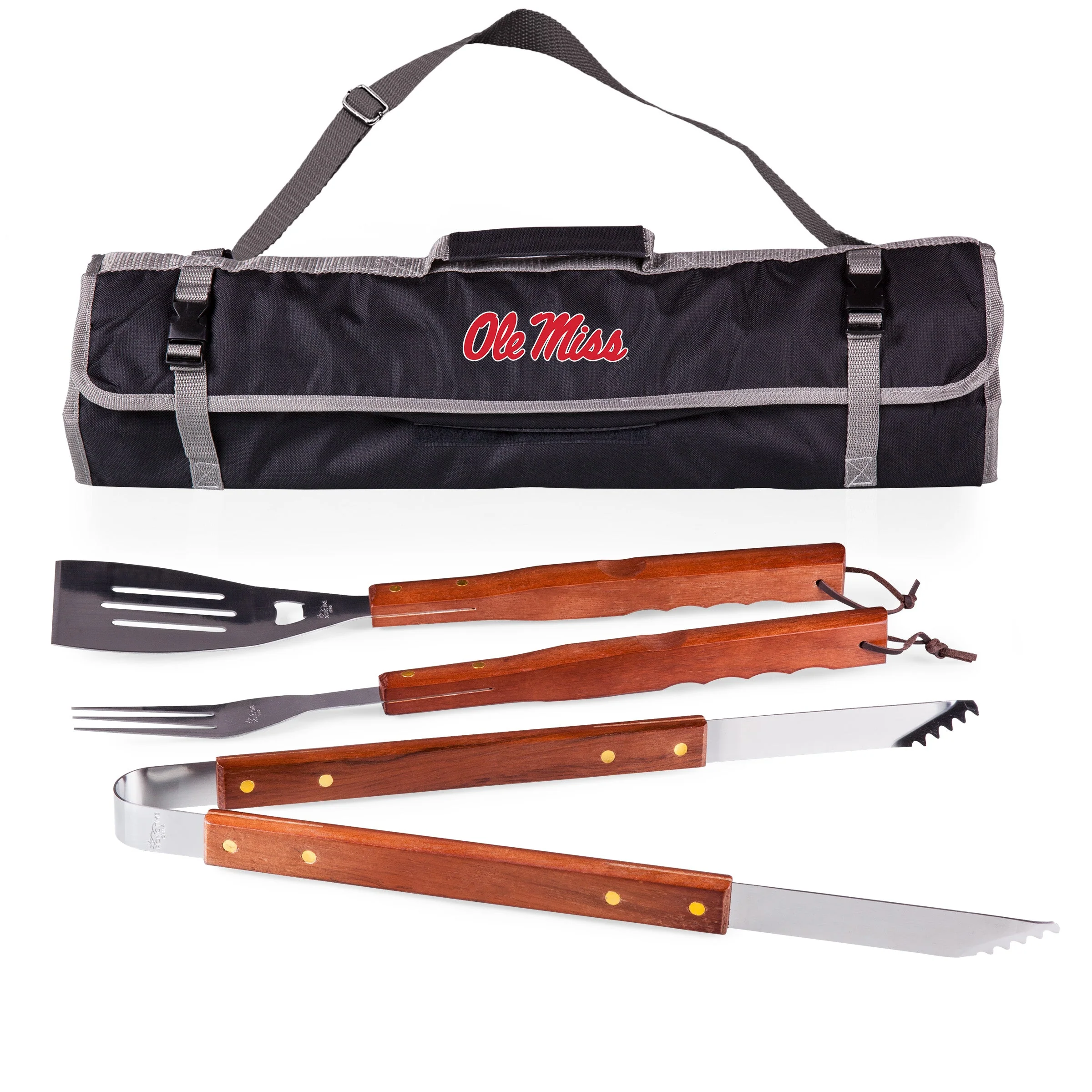 Ole Miss Rebels 3-Piece BBQ Tote & Grill Set