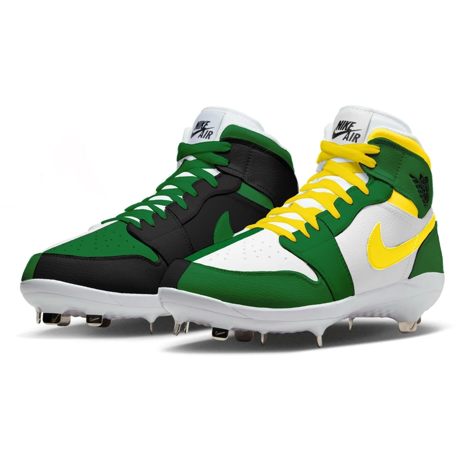 "Oregon Homage to Home" Jordan 1 Retro Cleats - Image 2