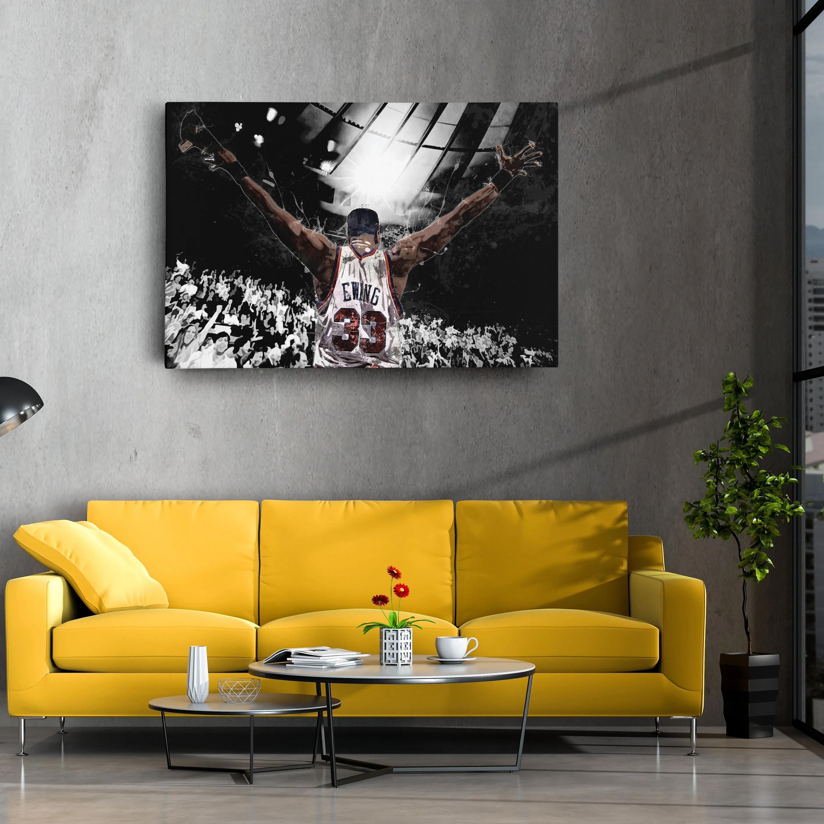 Patrick Ewing Canvas Art – Knicks Basketball Wall Decor - Image 3