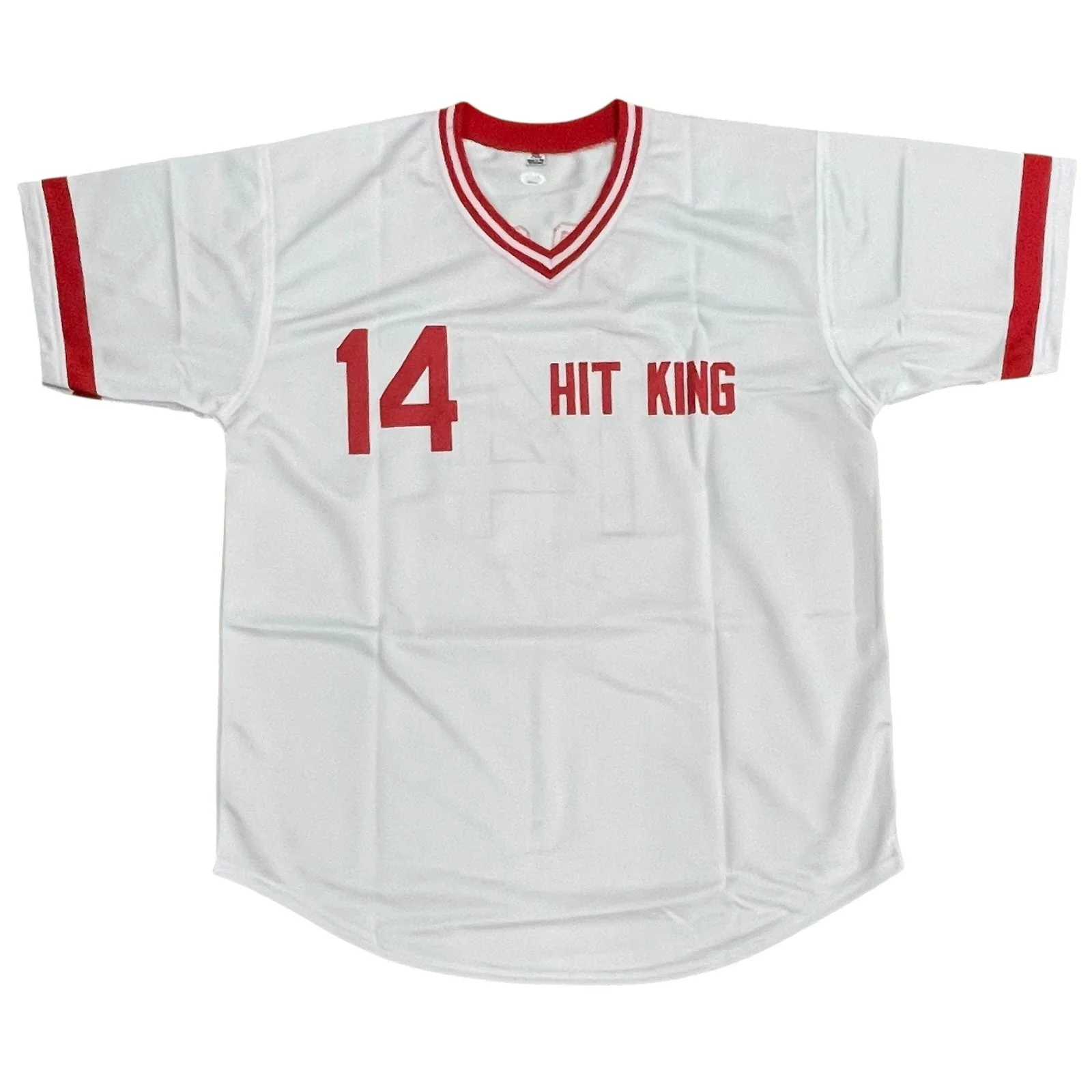 Autographed Pete Rose Cincinnati (White #14) Custom Jersey - Image 3