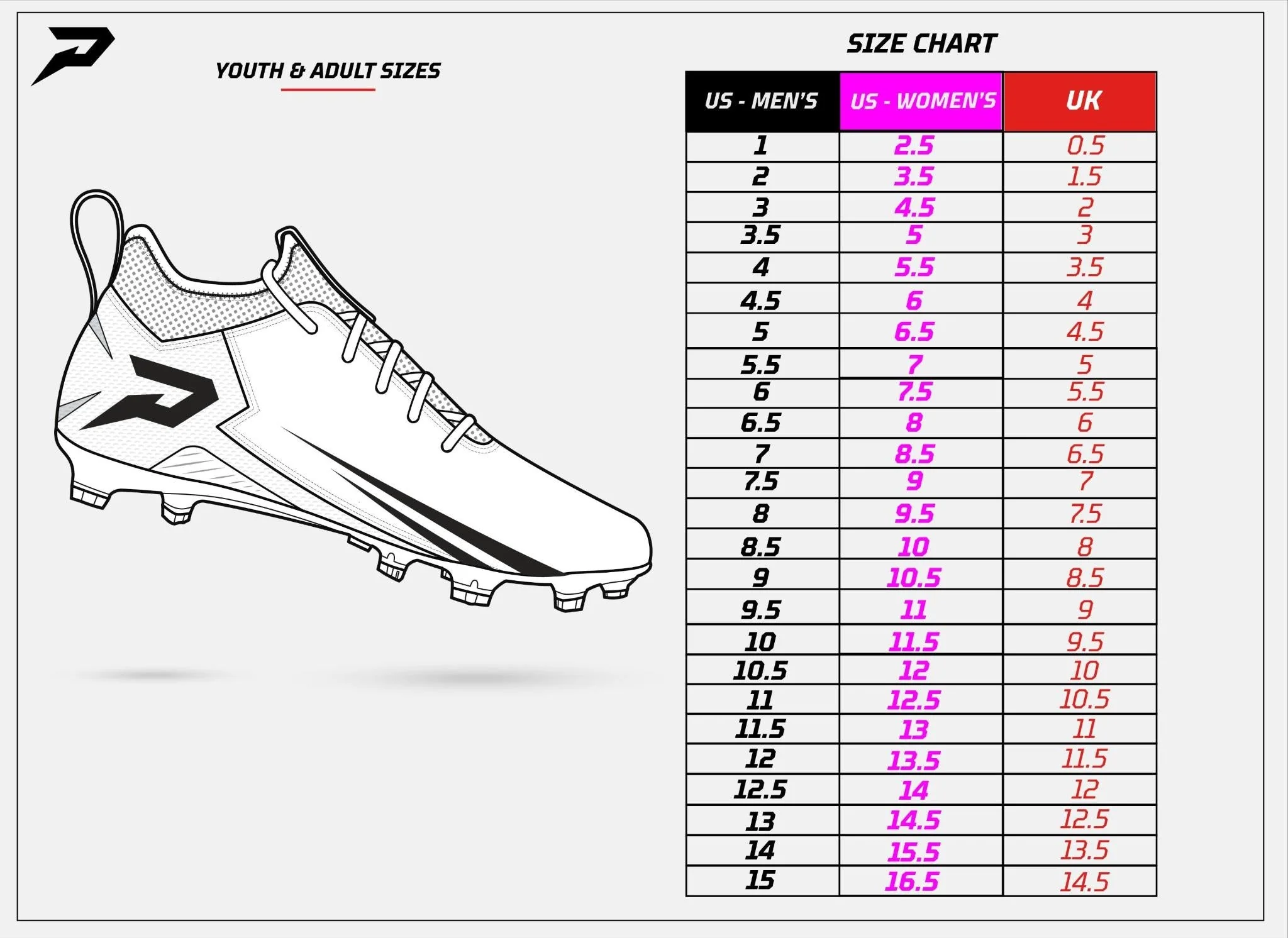 Phenom Elite Quantum Speed 2.0 Football Cleats - Team Colors - White or Black - Image 11