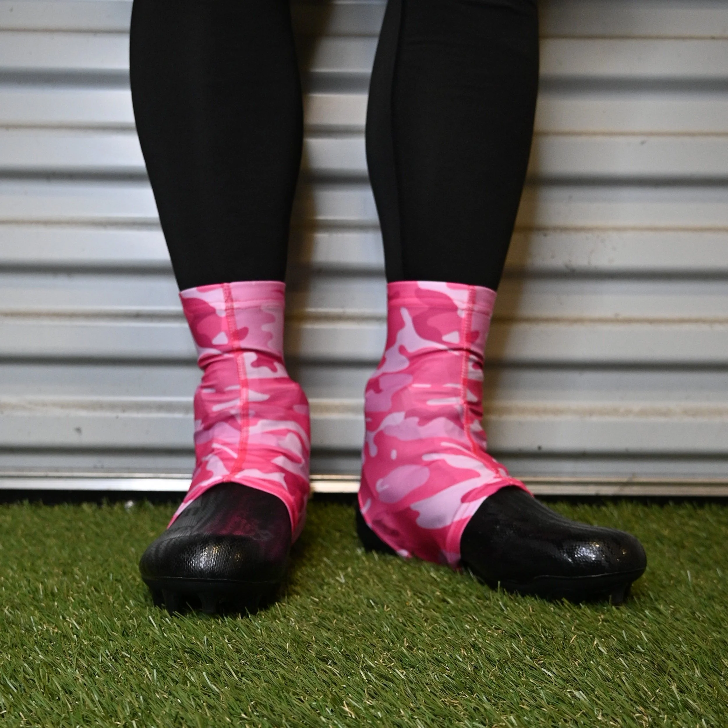 Pink Camo Breast Cancer Awareness Cross Cleat Covers (Spats) - Image 3