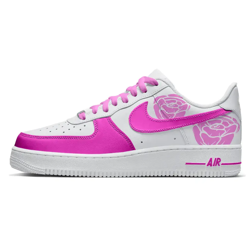 "Pink Roses" Nike Air Force 1 Low Shoes - Image 2