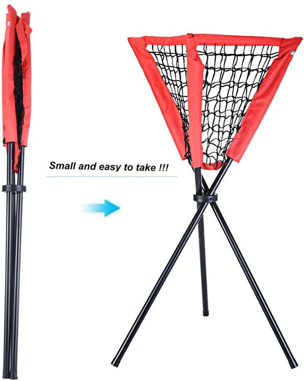 Portable Batting Movable Baseball & Softball Practice Ball Caddy Stands Foldable Pyramid Baseball Net Stand Training Softball net Tennis Ball - Image 4