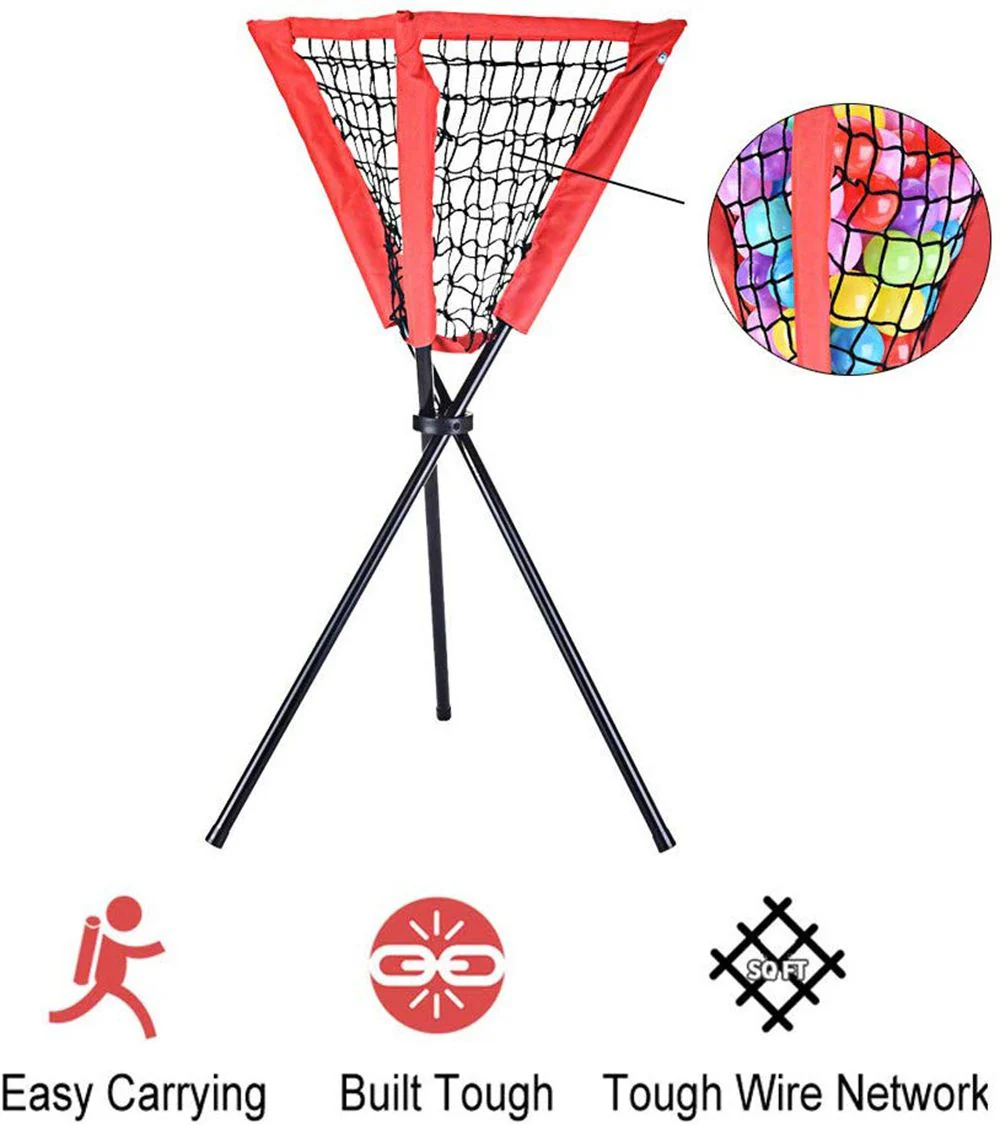 Portable Batting Movable Baseball & Softball Practice Ball Caddy Stands Foldable Pyramid Baseball Net Stand Training Softball net Tennis Ball - Image 6