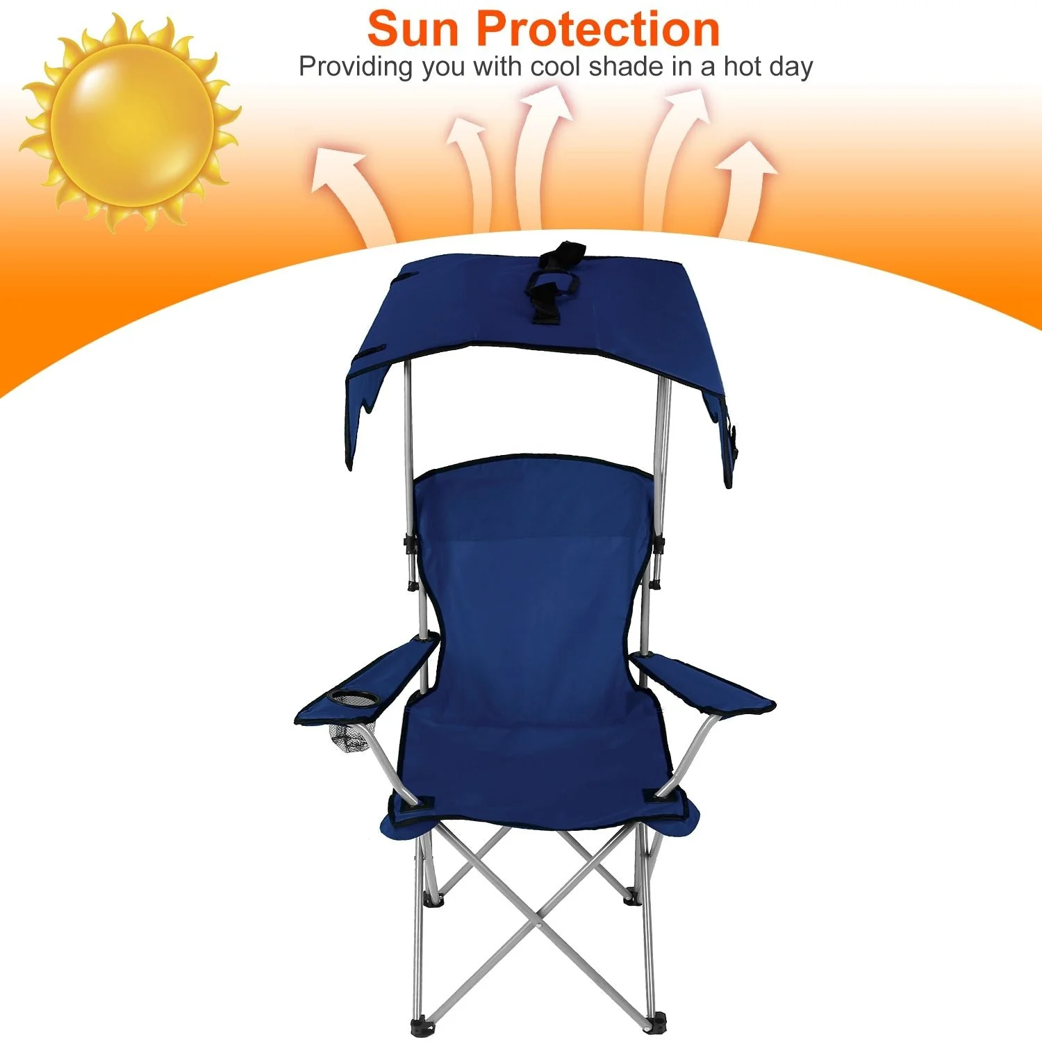 Portable Camping Chair with Adjustable Sunshade Canopy - Image 27