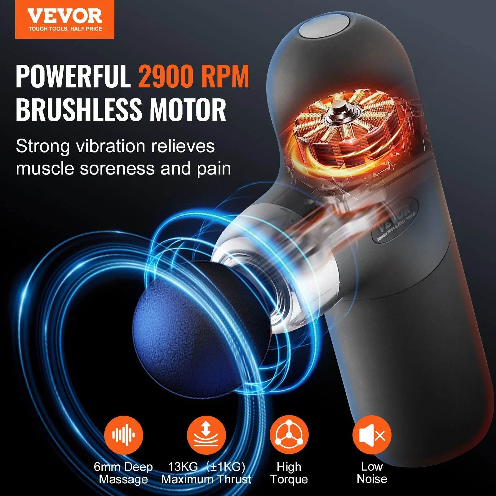 Deep Tissue Percussion Massager with Multiple Speed Settings & Attachments - Image 2