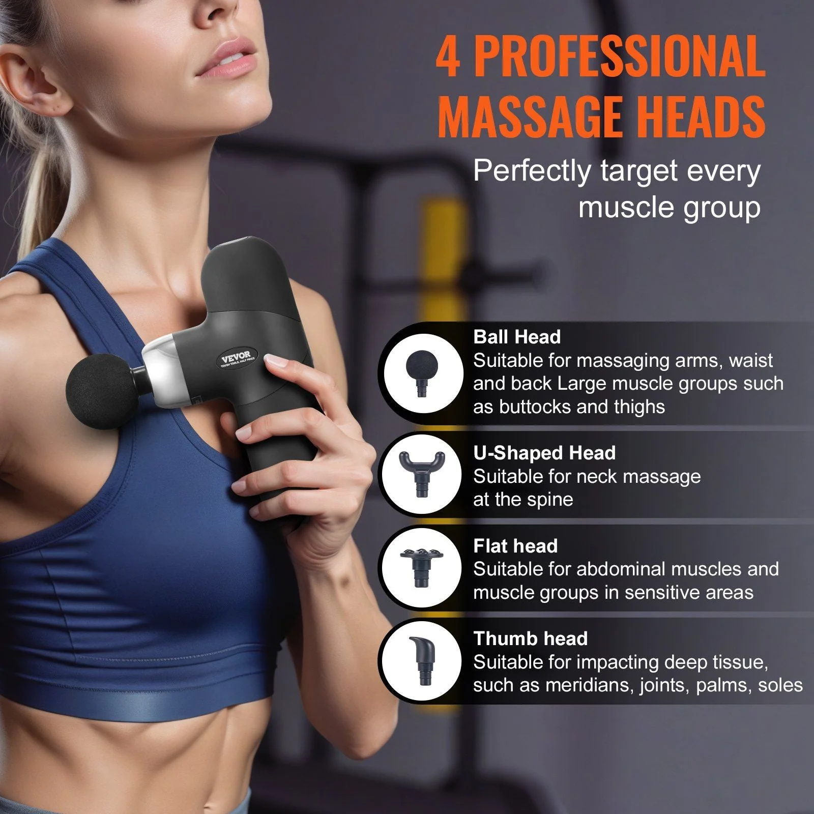 Deep Tissue Percussion Massager with Multiple Speed Settings & Attachments - Image 5
