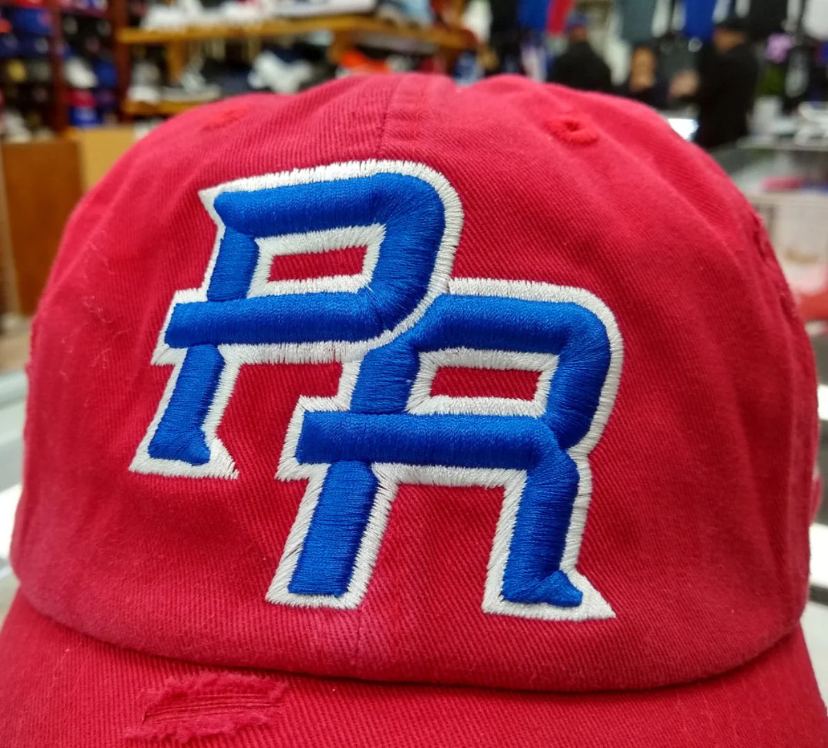 Puerto Rico Vintage Red / Royal Blue Logo Hats - Image 3