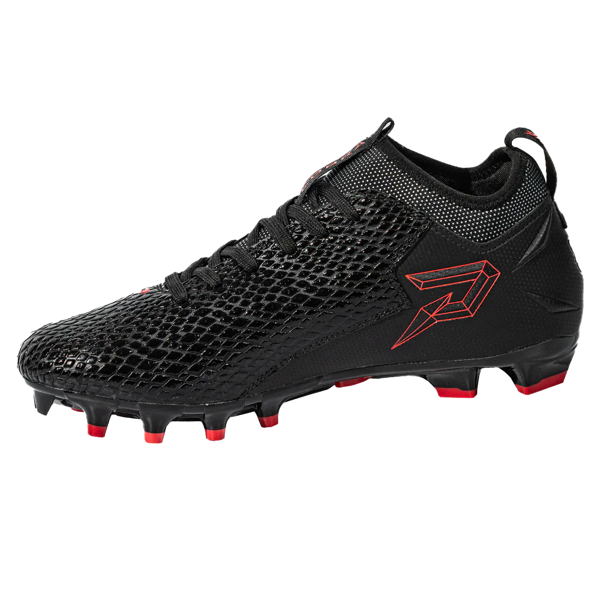 Quantum Speed Black Cobra Skin Football Cleats - Image 3