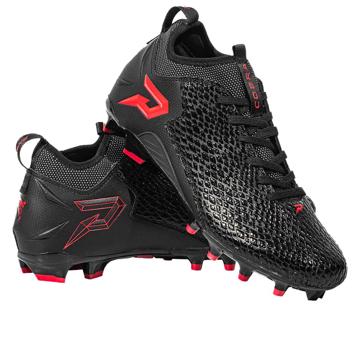 Quantum Speed Black Cobra Skin Football Cleats - Image 7