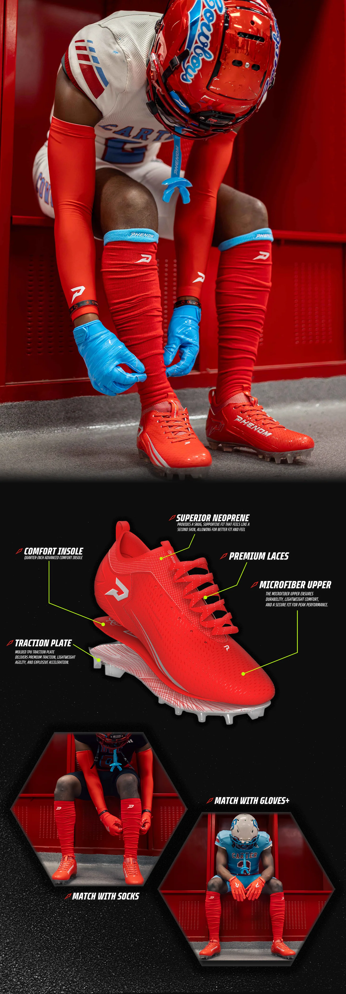 Quantum Speed Red Football Cleats - Image 7