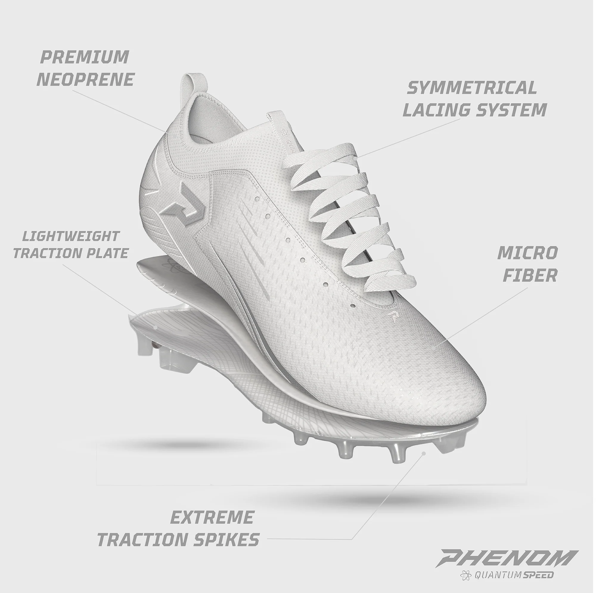 Quantum Speed: Football Cleats - White - Team Colors - Image 7