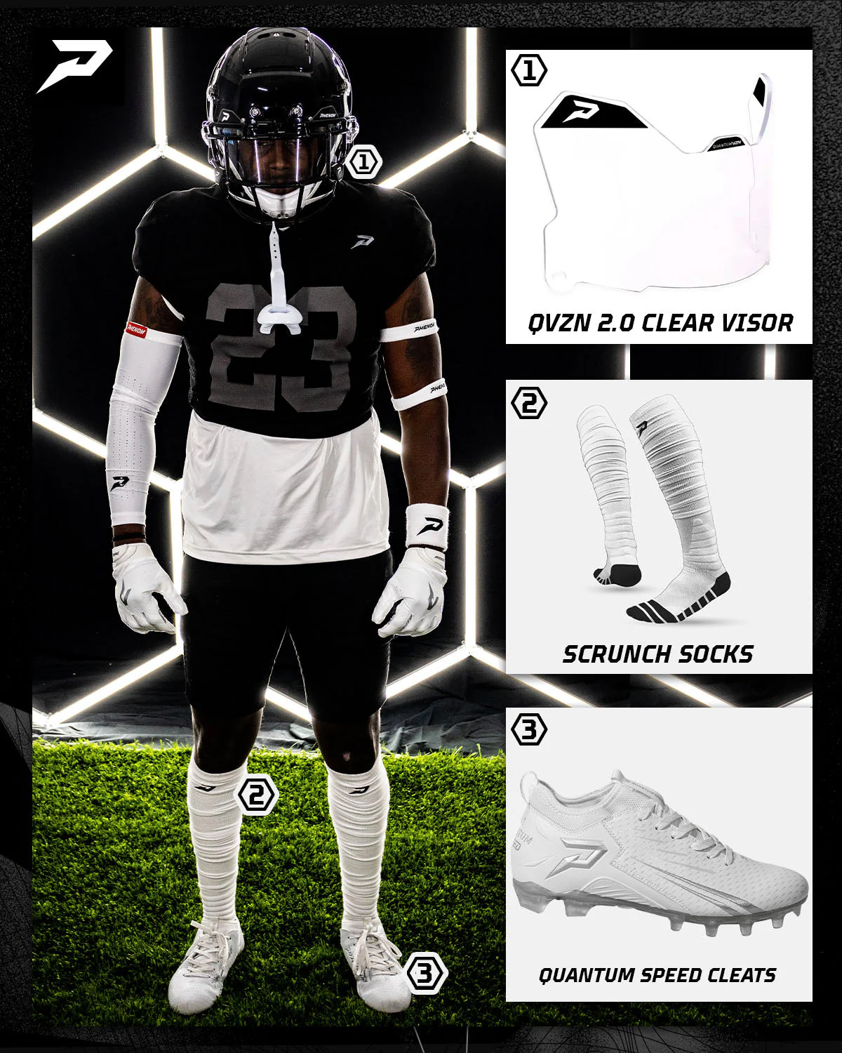 Quantum Speed: Football Cleats - White - Team Colors - Image 8