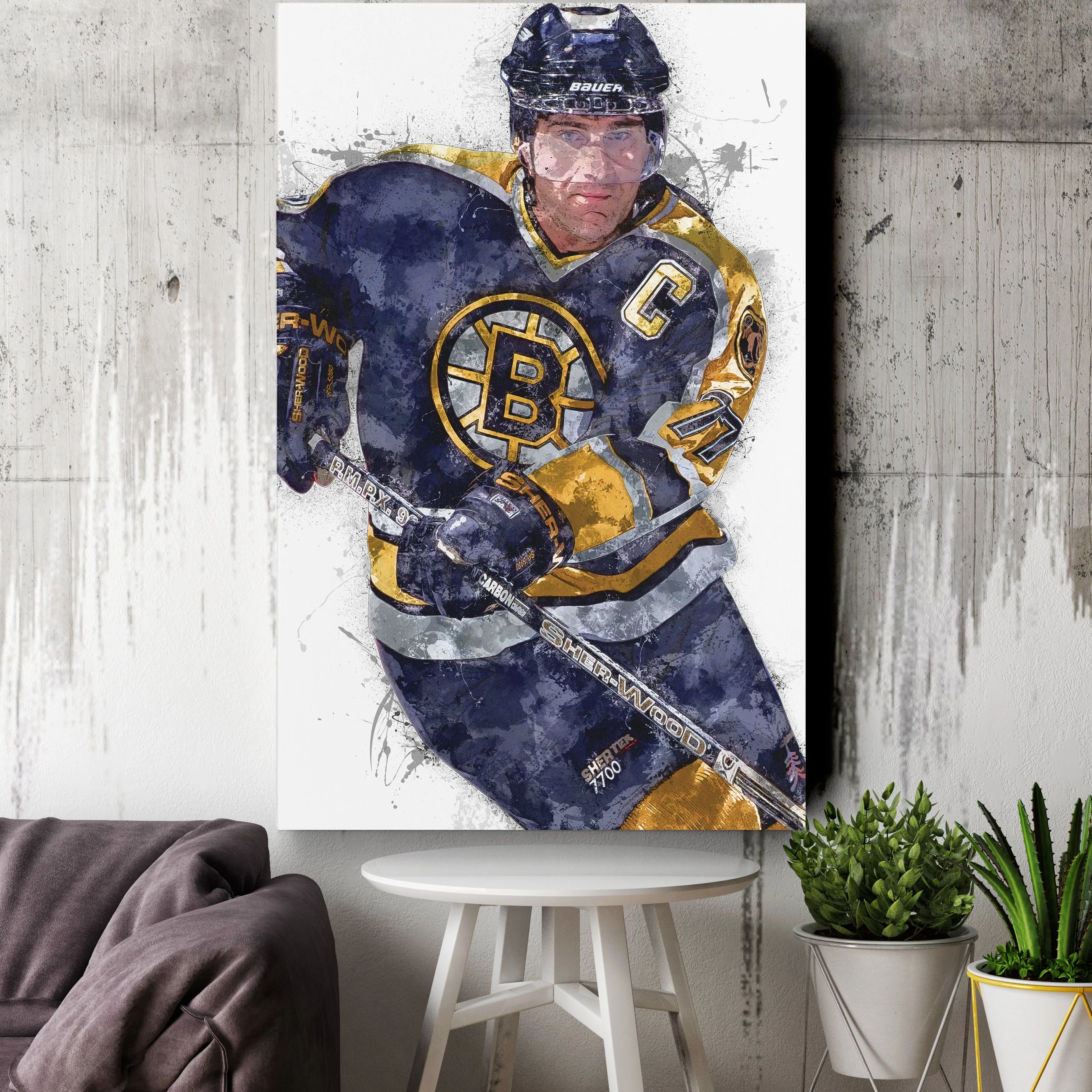 Boston Bruins Ray Bourque Canvas Wall Decor - Image 2