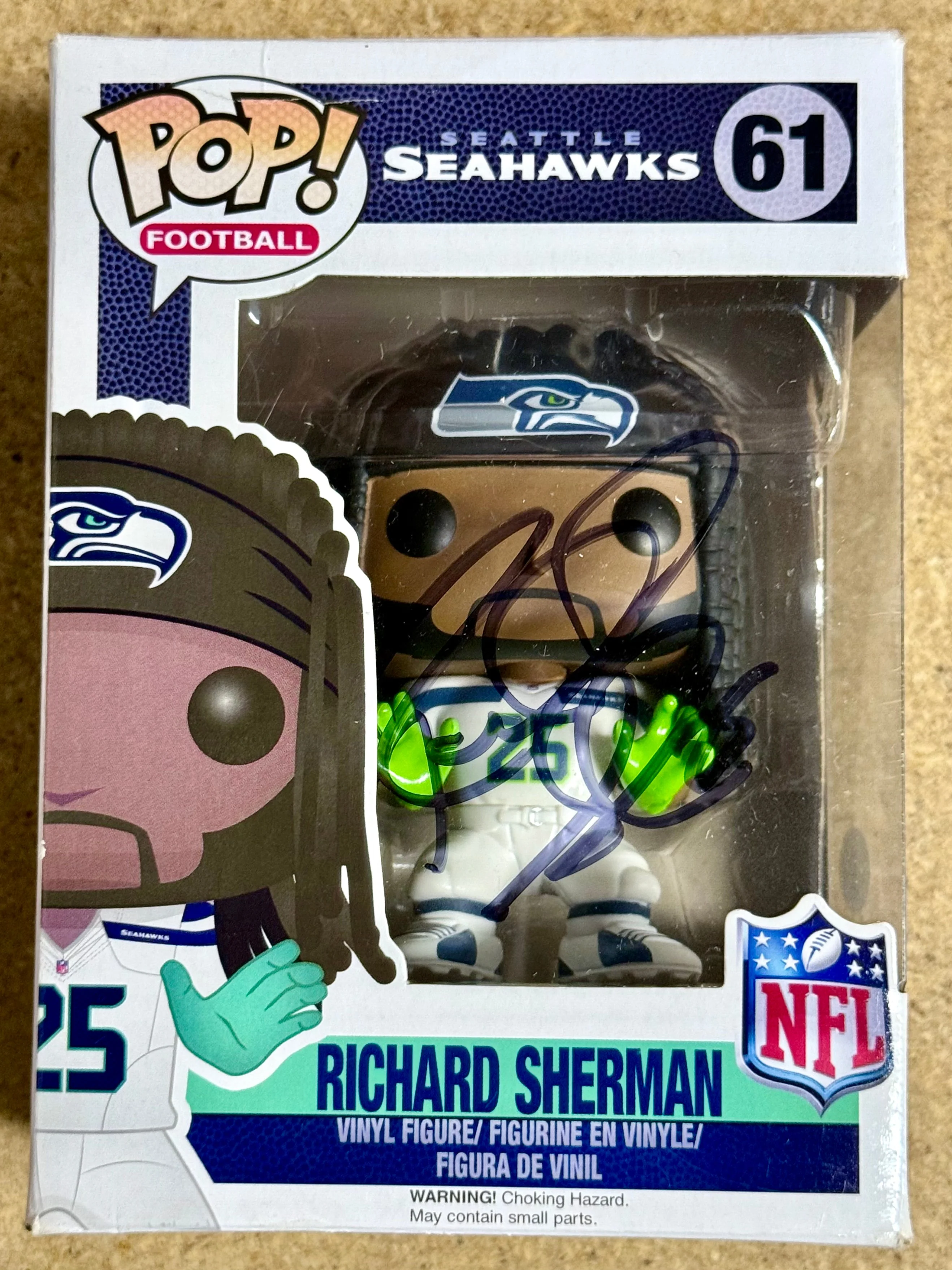 Richard Sherman Signed NFL Seattle Seahawks Vaulted Funko POP! #61 - Image 2