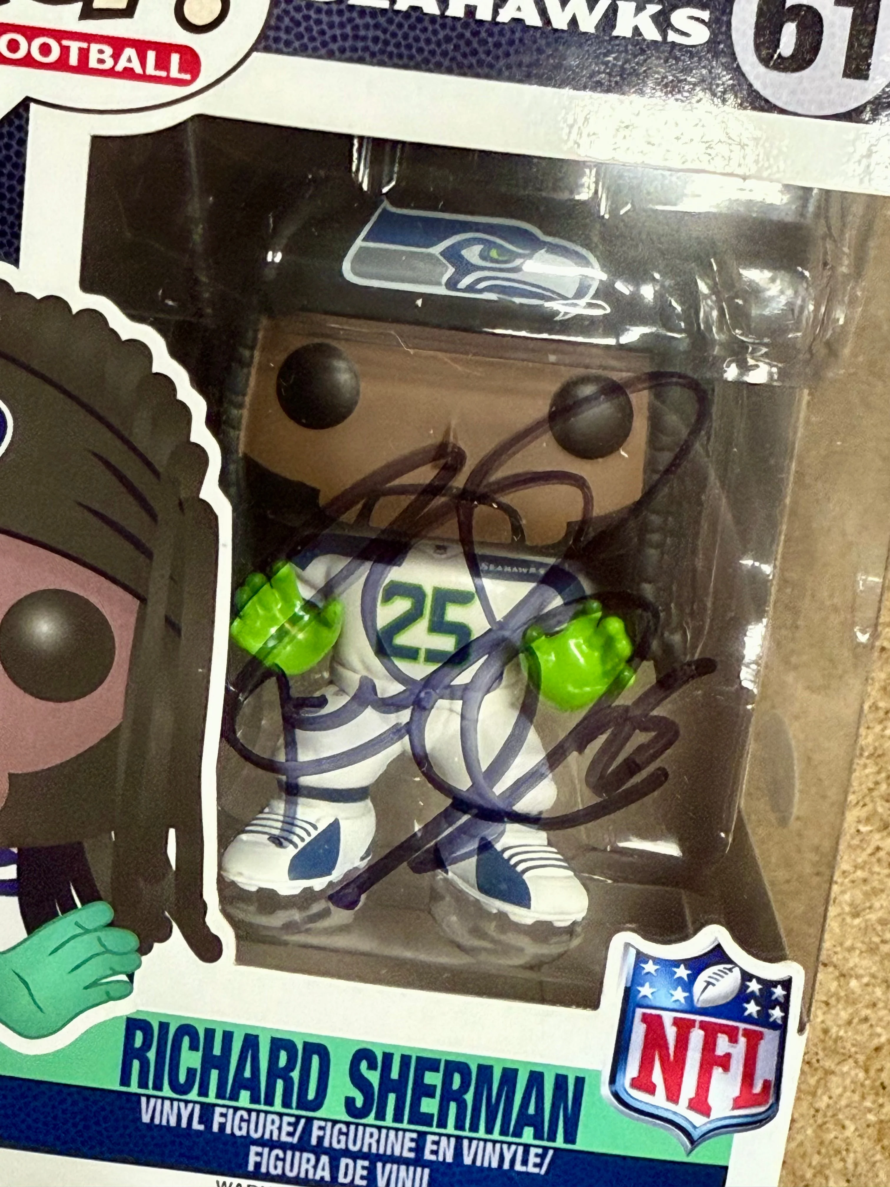 Richard Sherman Signed NFL Seattle Seahawks Vaulted Funko POP! #61 - Image 3