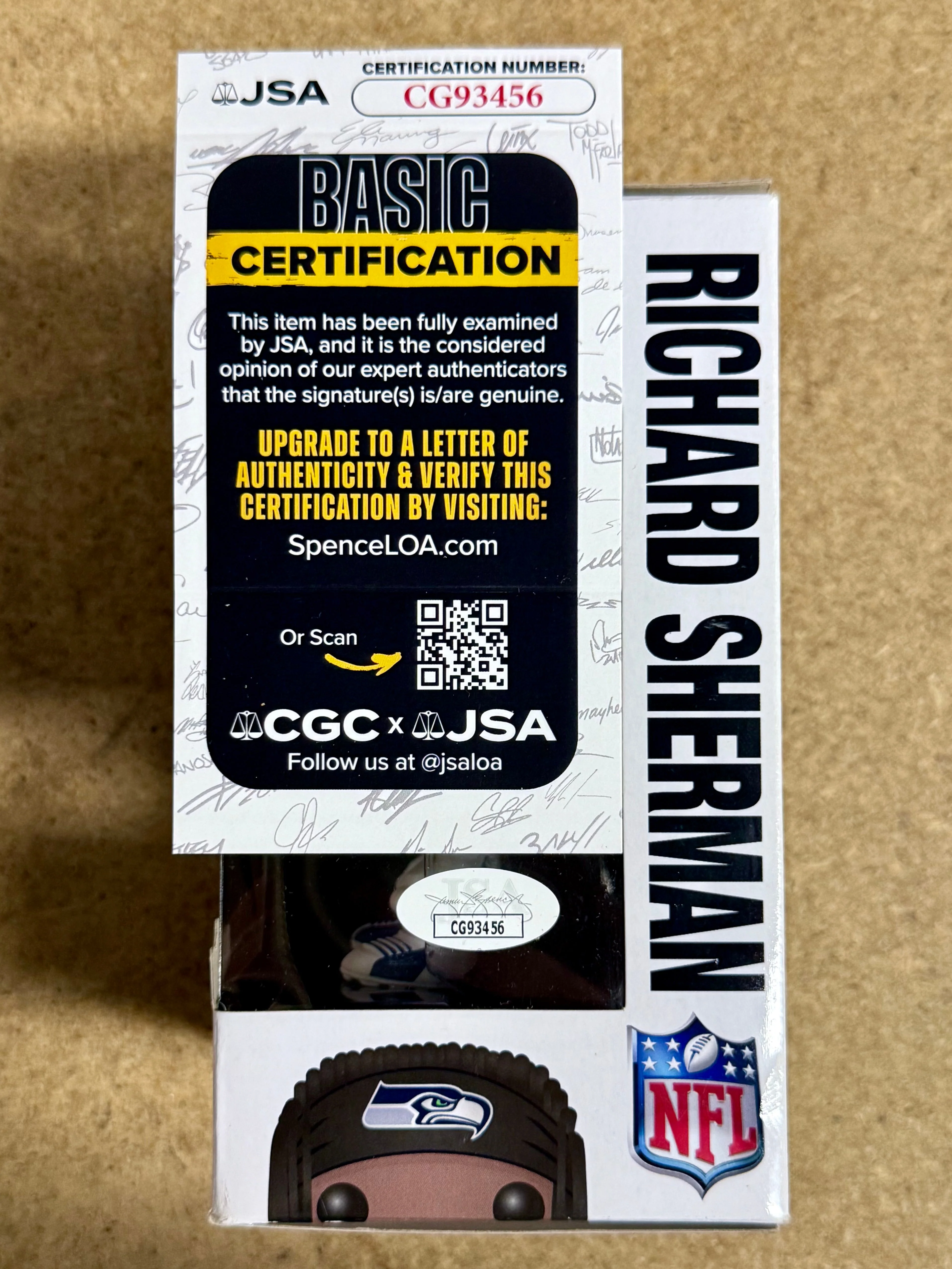 Richard Sherman Signed NFL Seattle Seahawks Vaulted Funko POP! #61 - Image 4