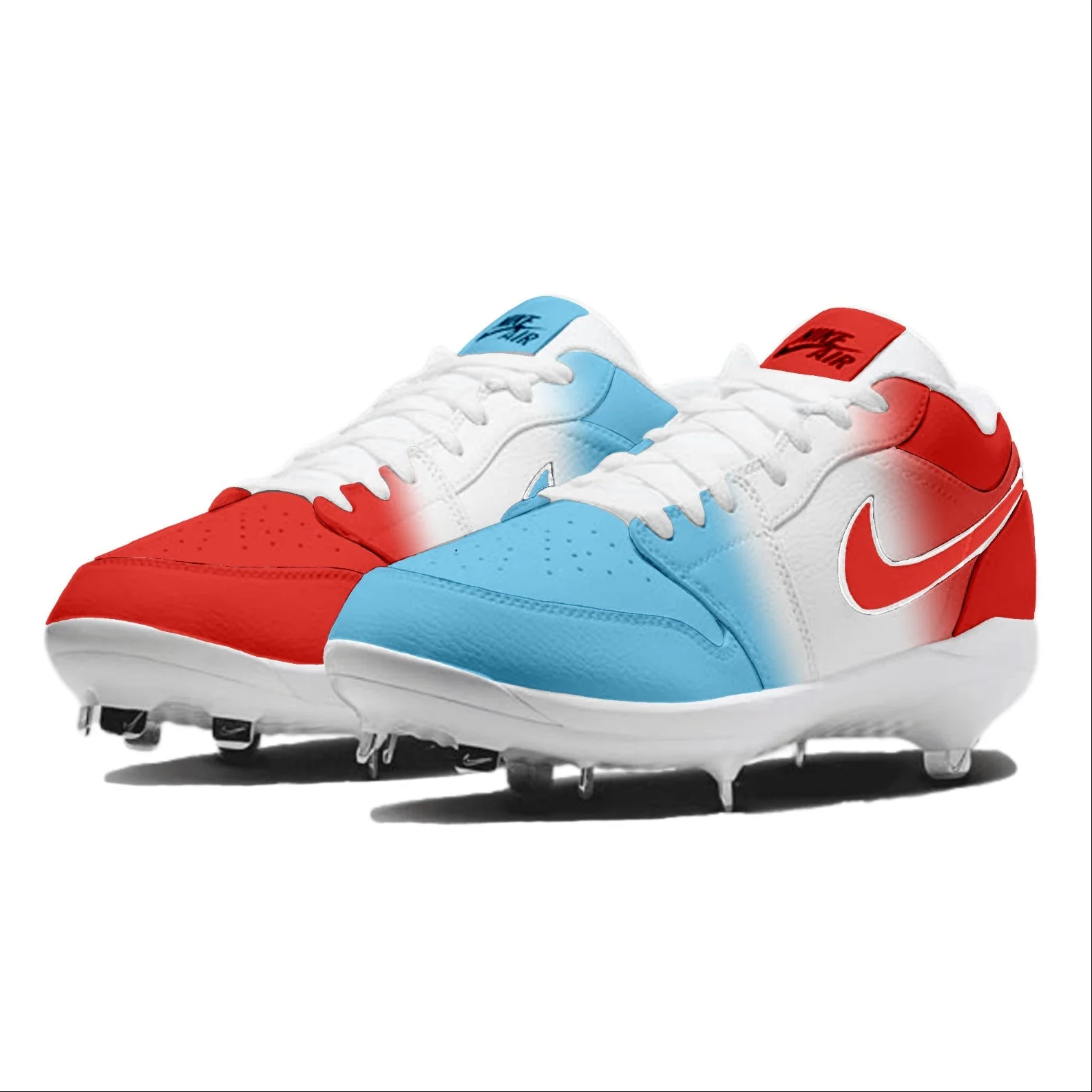 "Rocket Pop" Jordan 1 Retro Cleats - Image 2