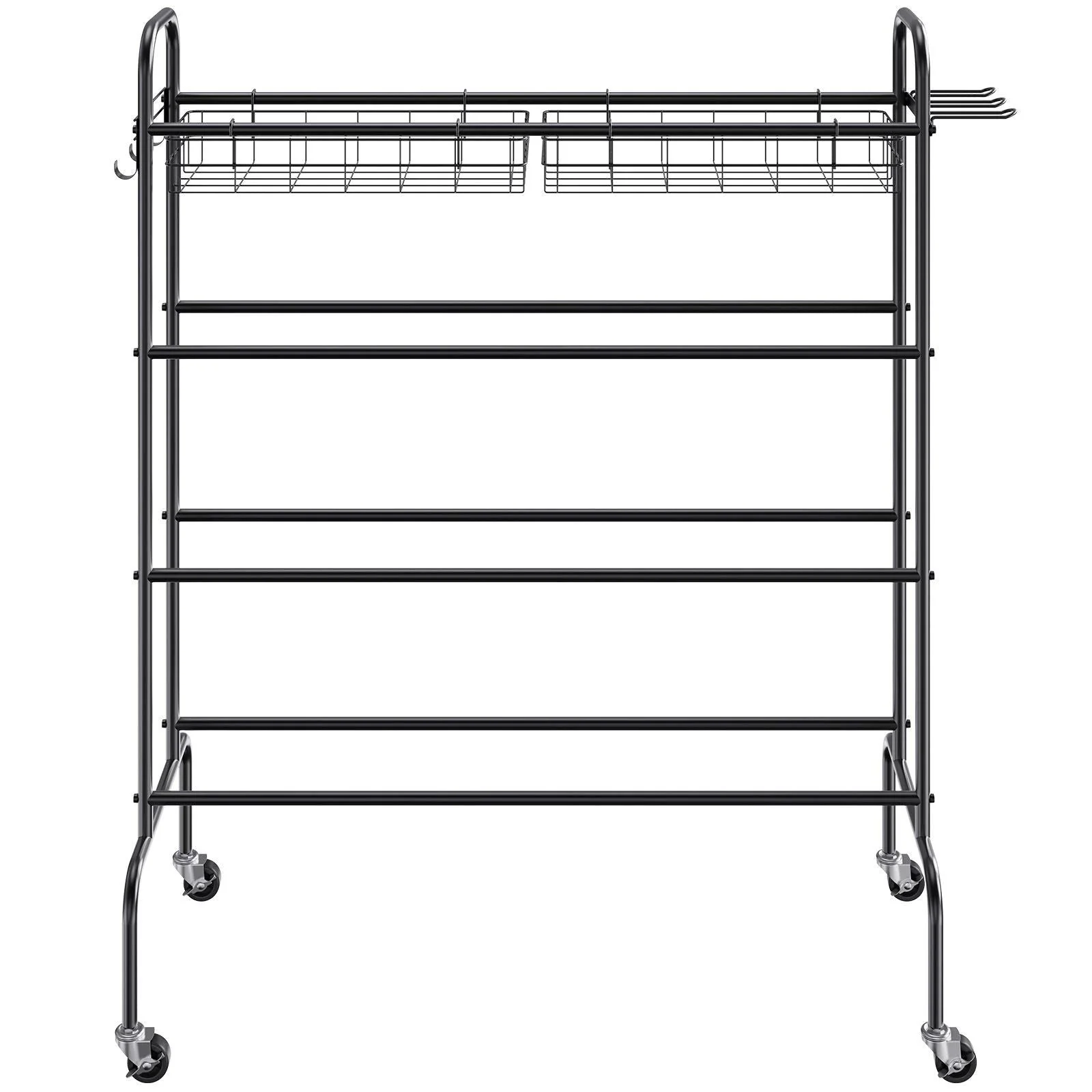 Rolling 4-Layer Basketball Rack with Wheels - Image 2