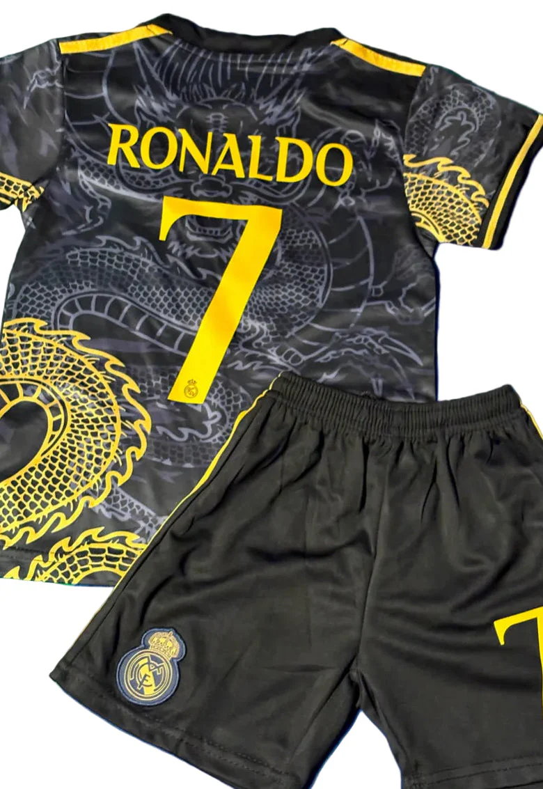 Ronaldo 7 Dragon Edition Real Madrid Exclusive 3rd Soccer Jersey Toddler/youth Kids Kit - Image 3