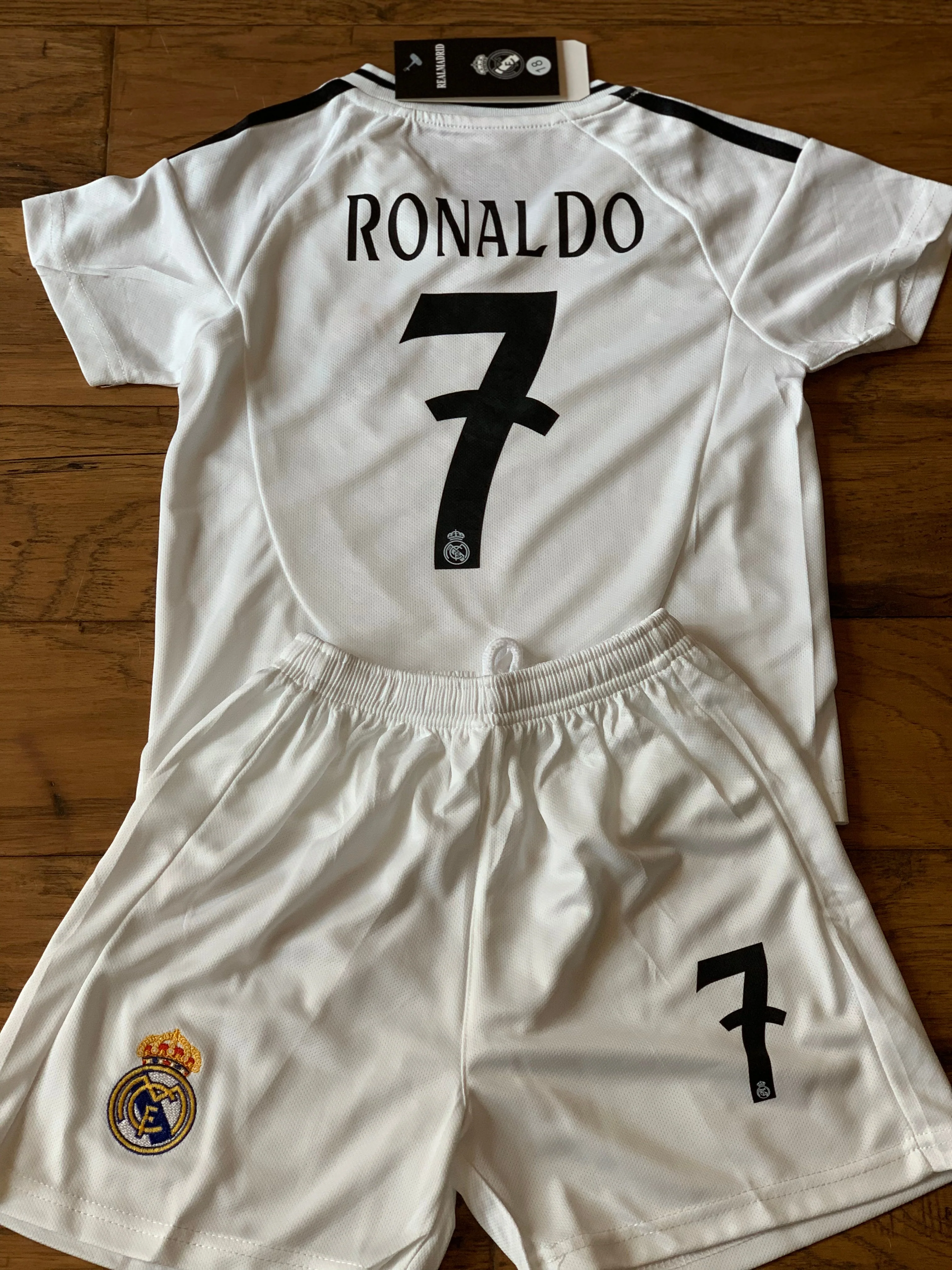 Ronaldo 7 White Kids Soccer Jersey Real Madrid Youth Toddler Sizes - Image 6