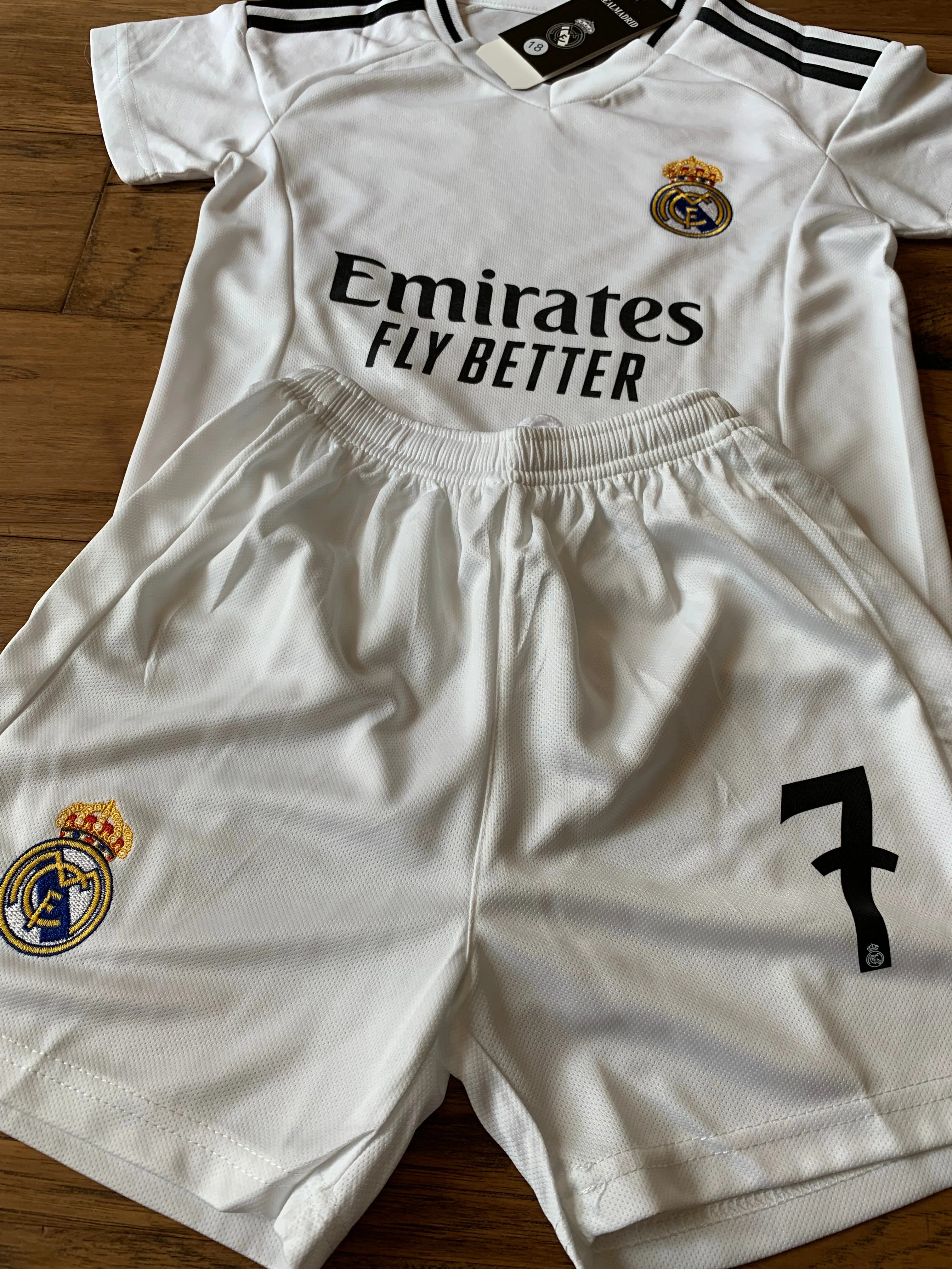 Ronaldo 7 White Kids Soccer Jersey Real Madrid Youth Toddler Sizes - Image 8
