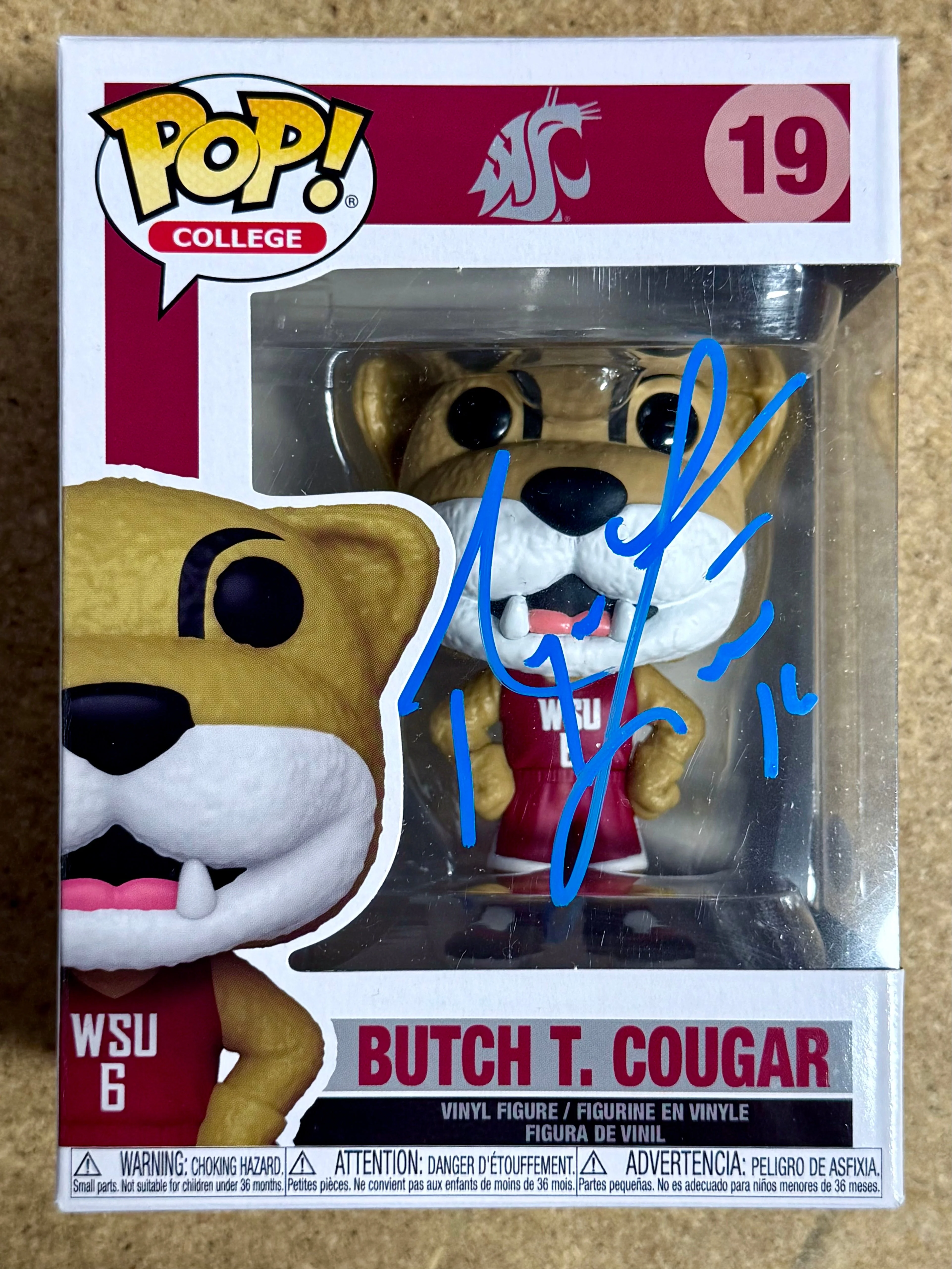 Ryan Leaf Signed NCAA Butch Cougar #19 WSU Washington State Funko Pop W/ JSA COA - Image 2