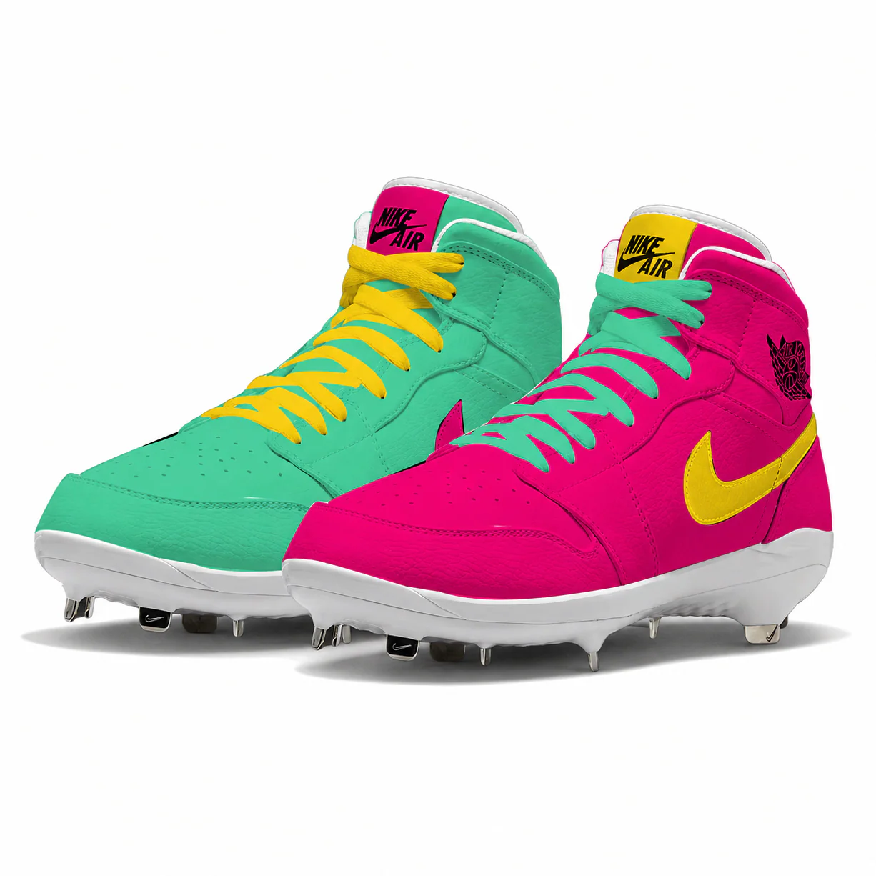 "San Diego Mismatch" Jordan 1 Retro Cleats - Image 2
