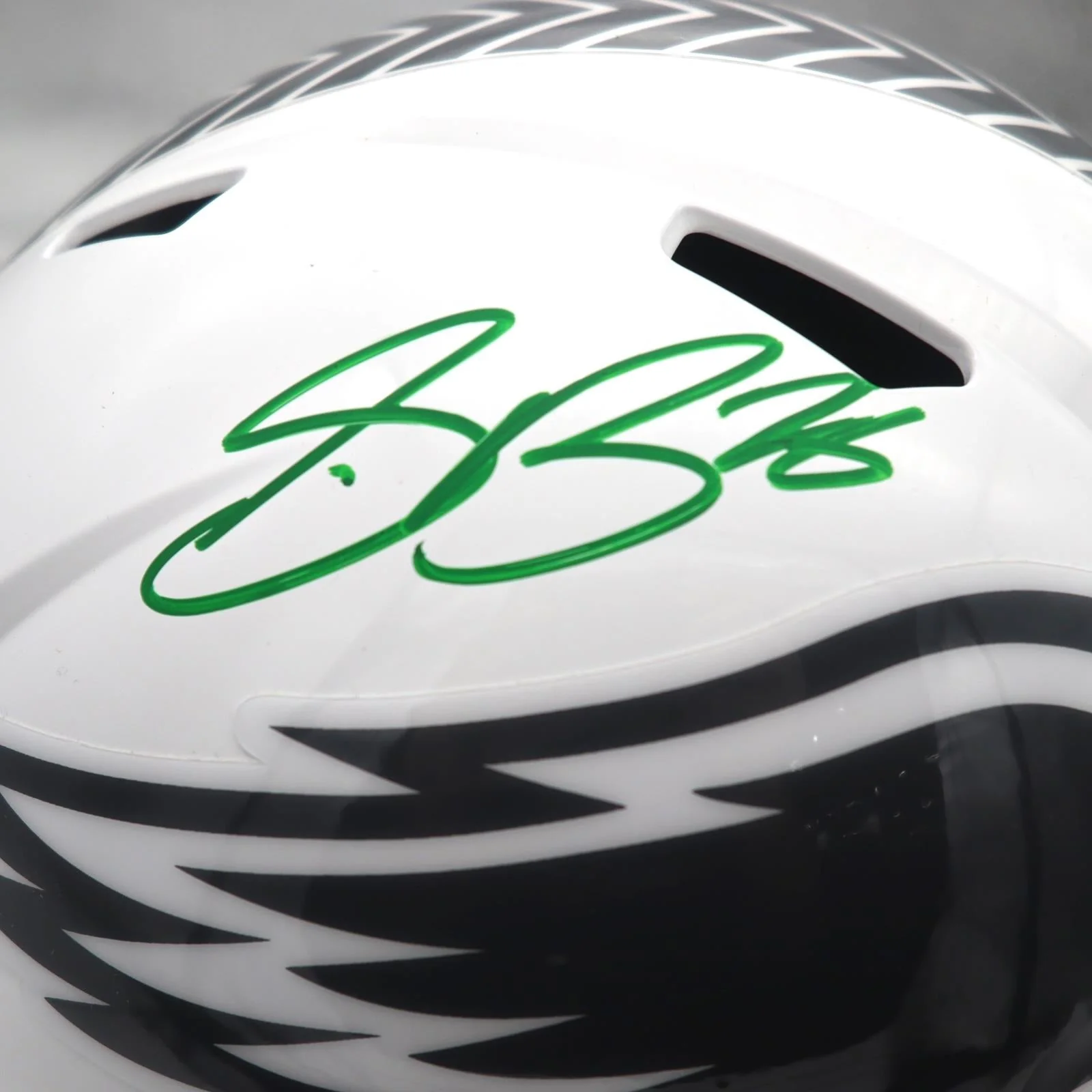 Autographed Philadelphia Eagles Saquon Barkley Salute To Service Full-Size Replica Helmet - Image 2