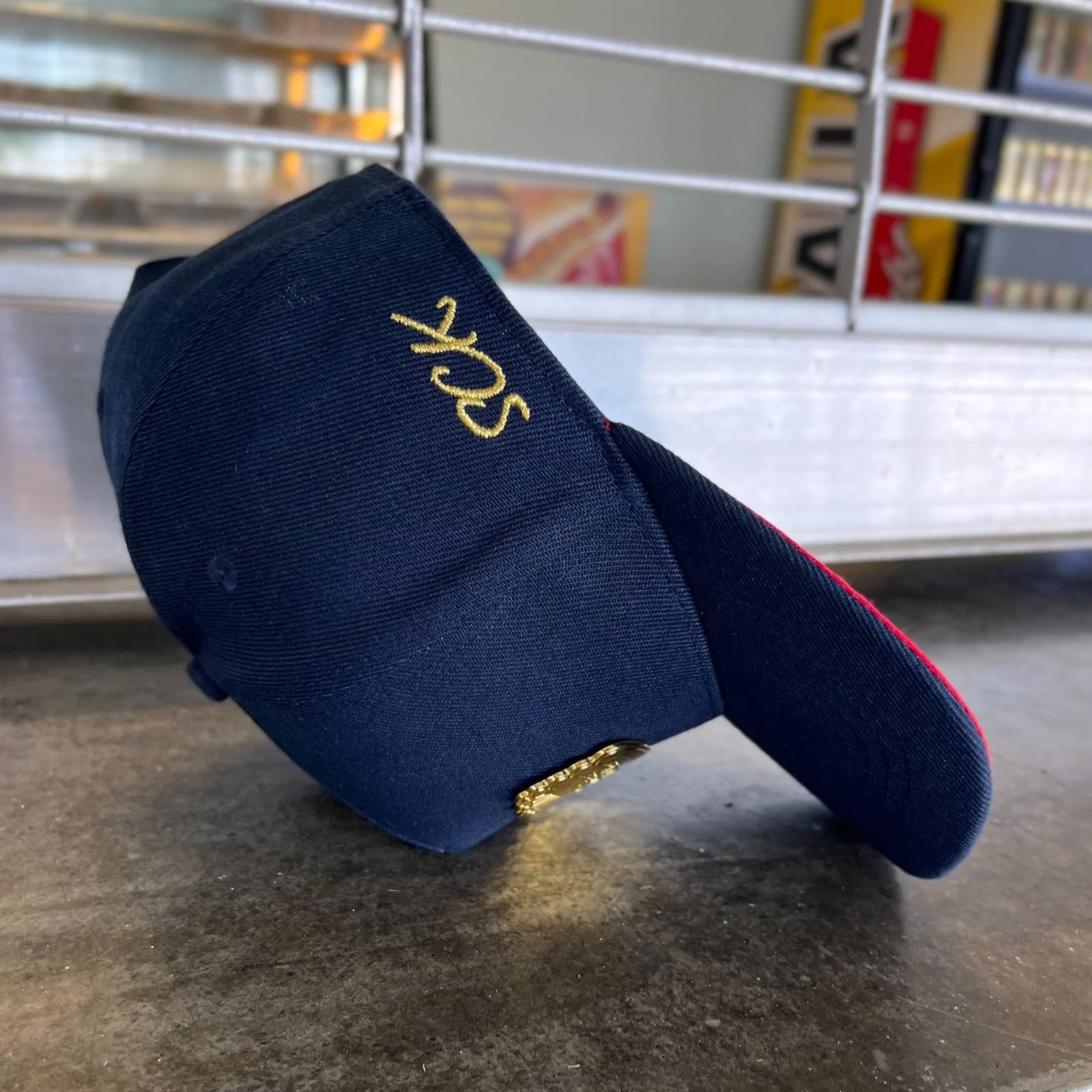 SCK Gold Emblem Navy Blue Snapback Hat - Image 2