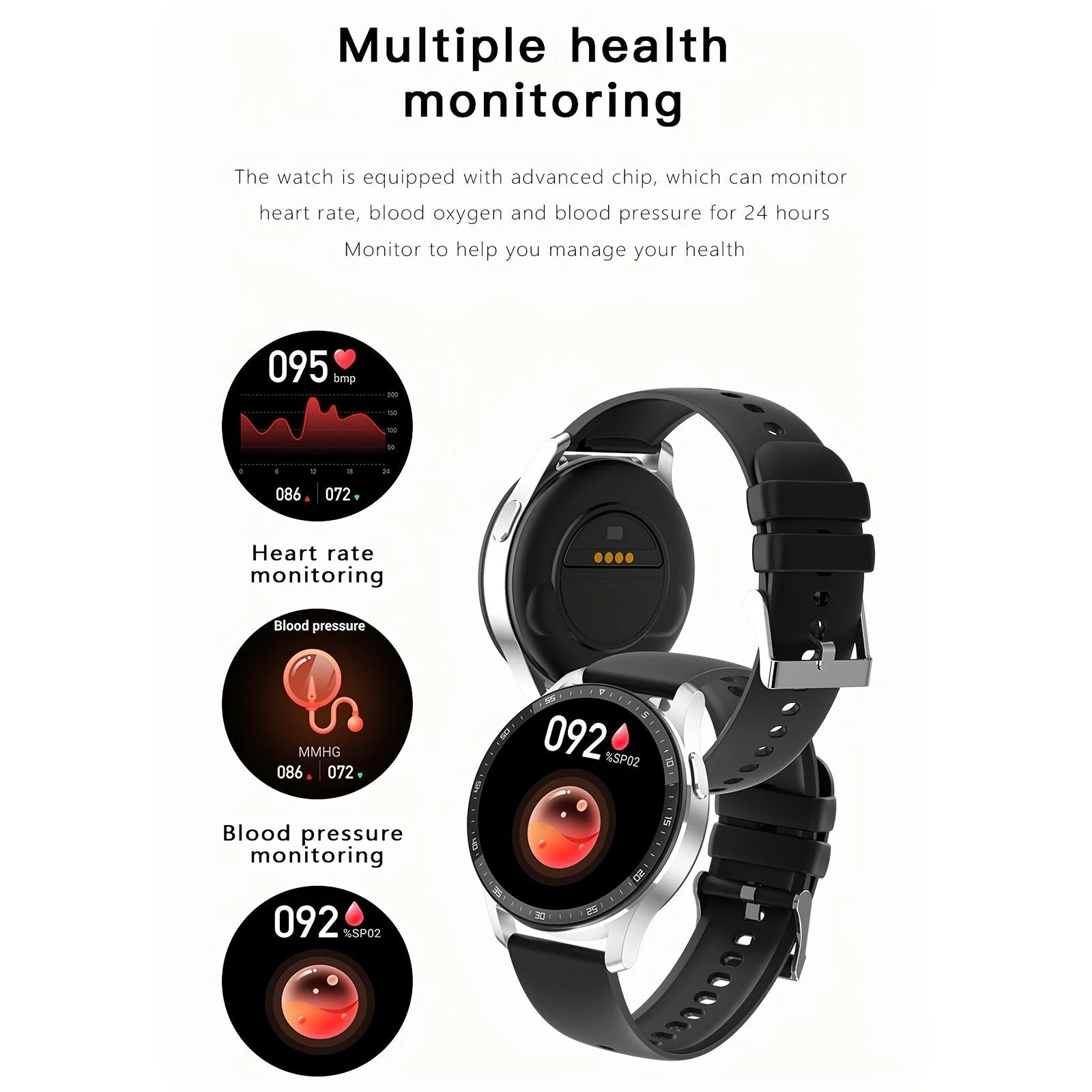 Smart Watch fitness tracker With Built-in Earphone Waterproof Monitoring Blood Pressure Heart Rate Call Is Suitable For Android And IOS - Image 4