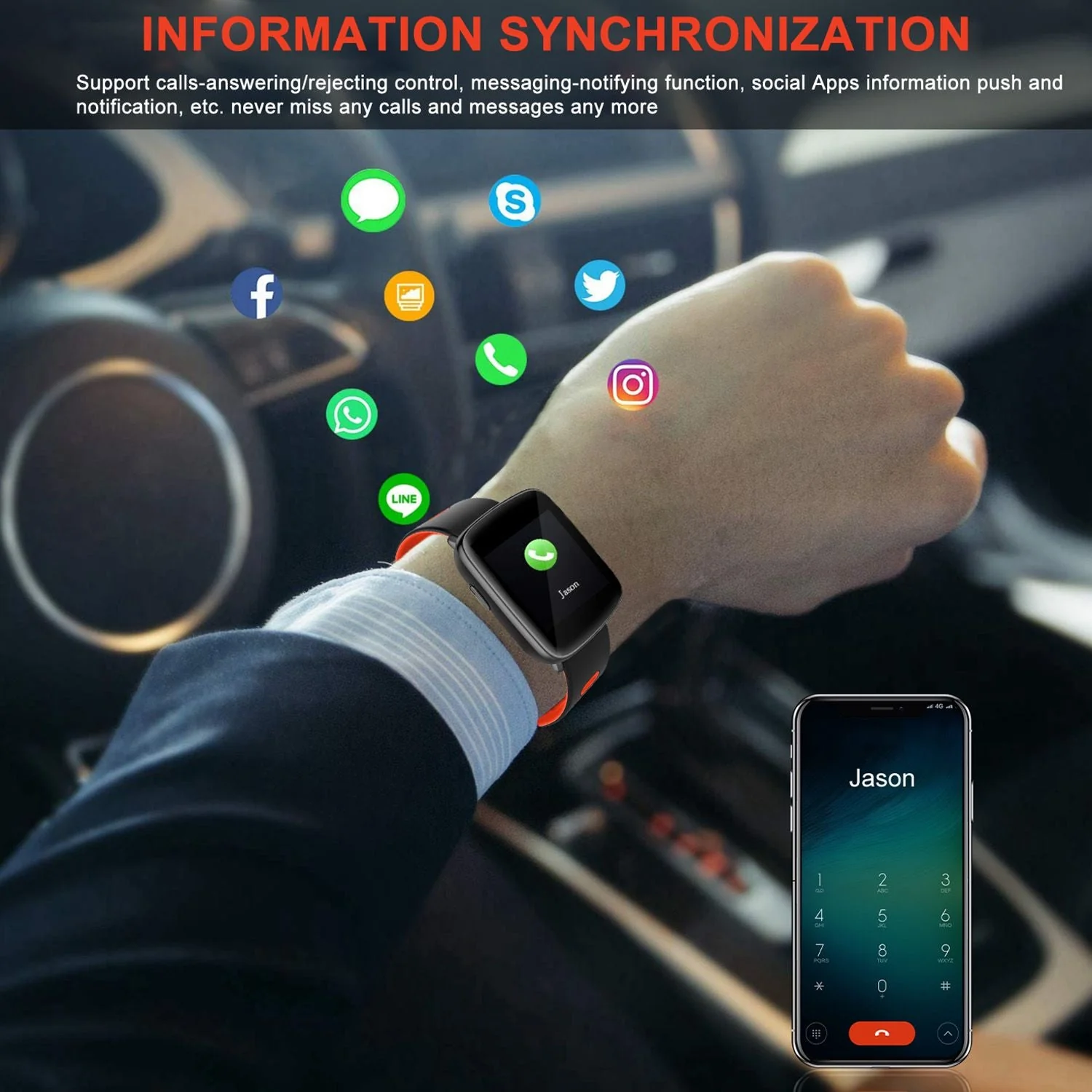 Smartwatch Fitness Tracker 1.54'' Color Screen IP68 Waterproof Activity Tracker - Image 15