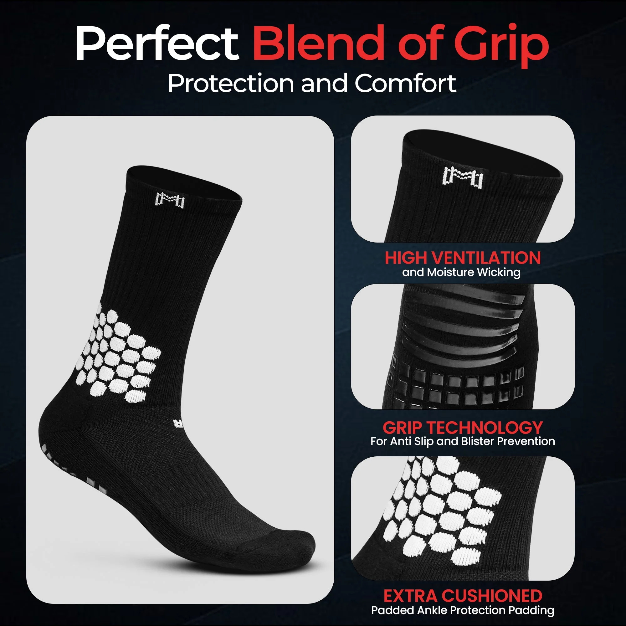 Soccer Grip Socks with Cushioned Ankle Protection - Image 4